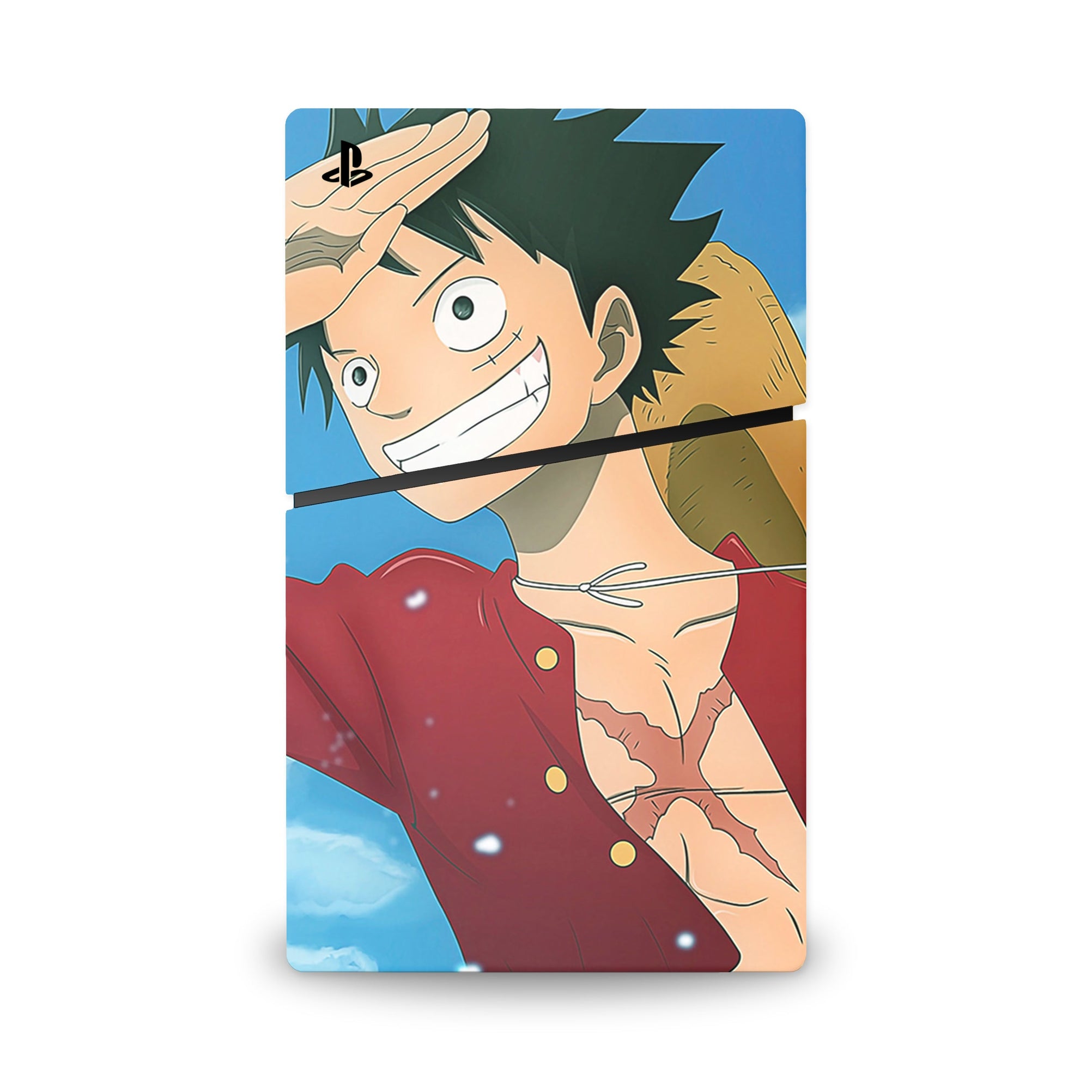 A video game skin featuring a Straw Hat Captain 2 design for the PS5 Slim Digital.