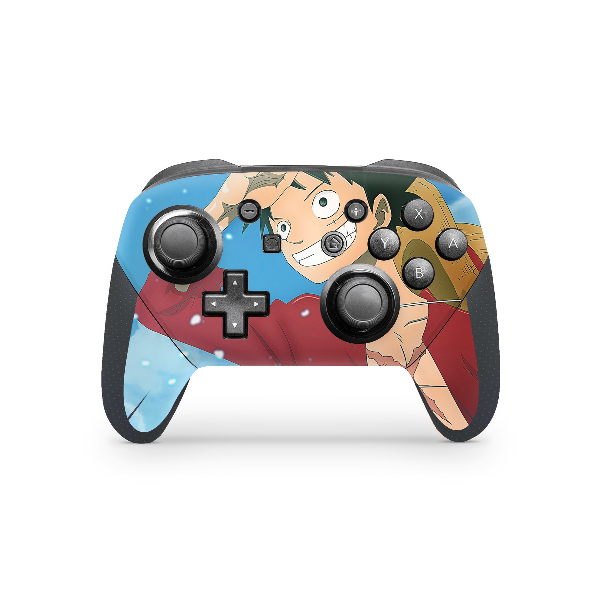 A video game skin featuring a Straw Hat Captain 2 design for the Nintendo Switch Pro Controller.