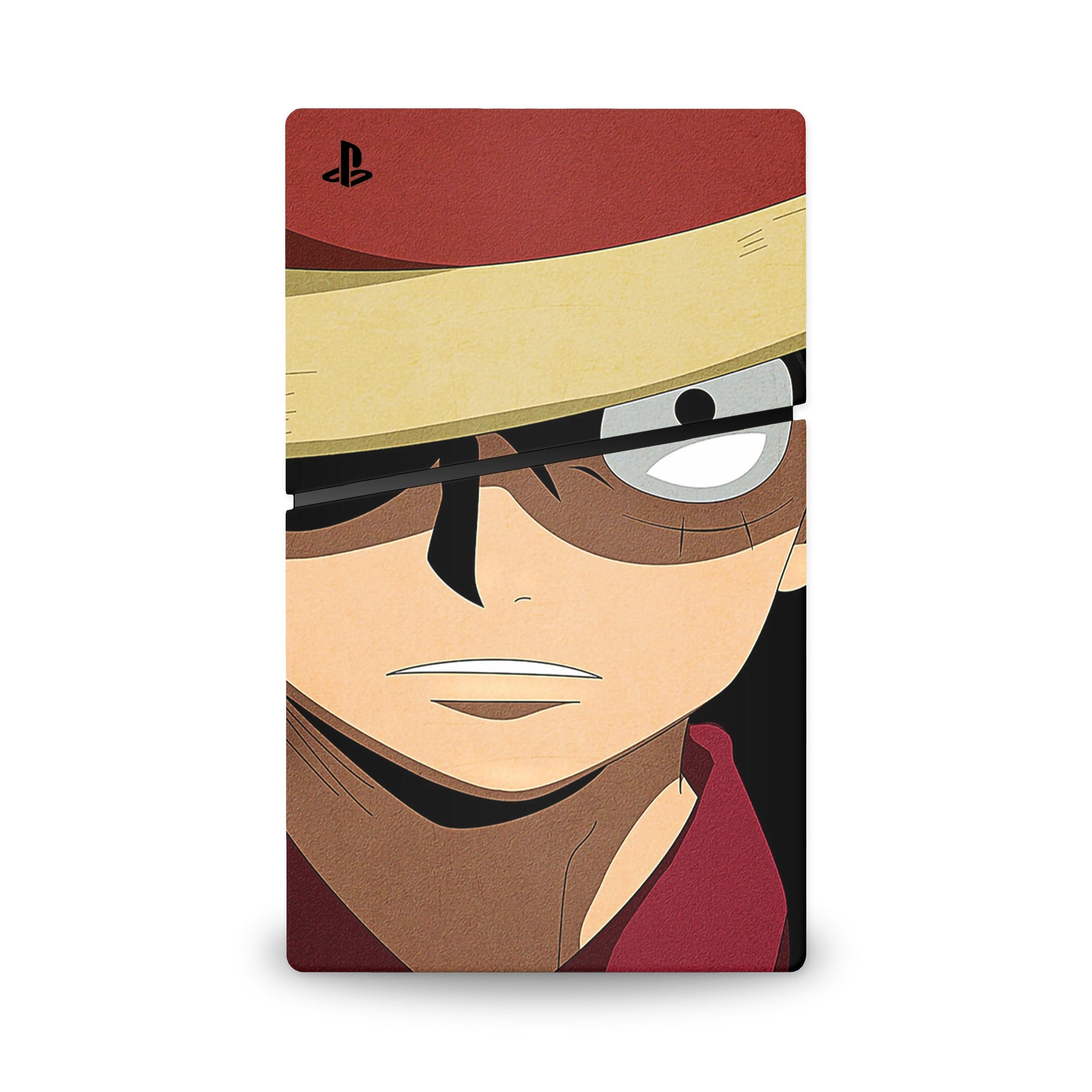 A video game skin featuring a Straw Hat Captain 3 design for the PS5 Slim Digital.