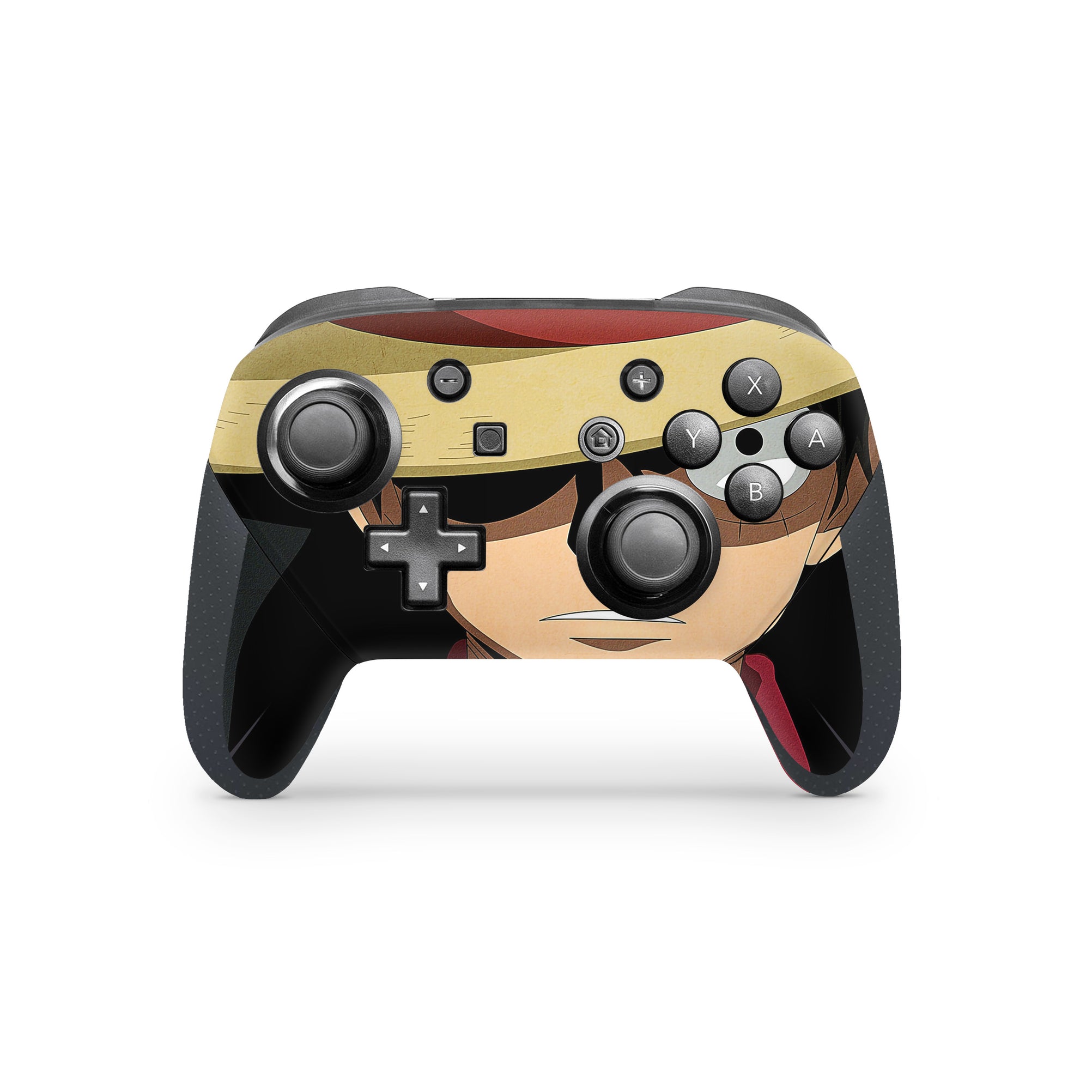 A video game skin featuring a Straw Hat Captain 3 design for the Nintendo Switch Pro Controller.