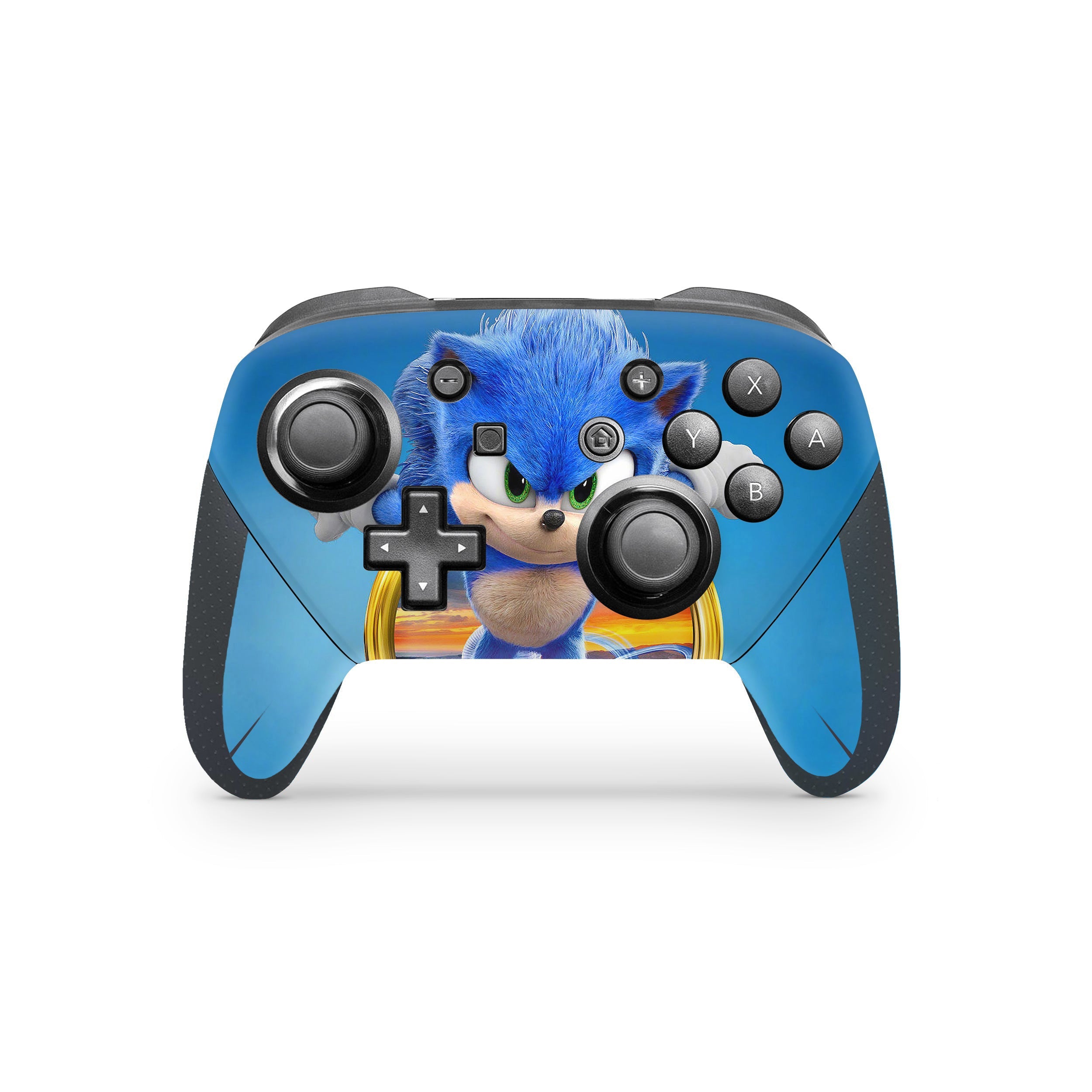 A video game skin featuring a Blue Blur Speedster 1 design for the Nintendo Switch Pro Controller.