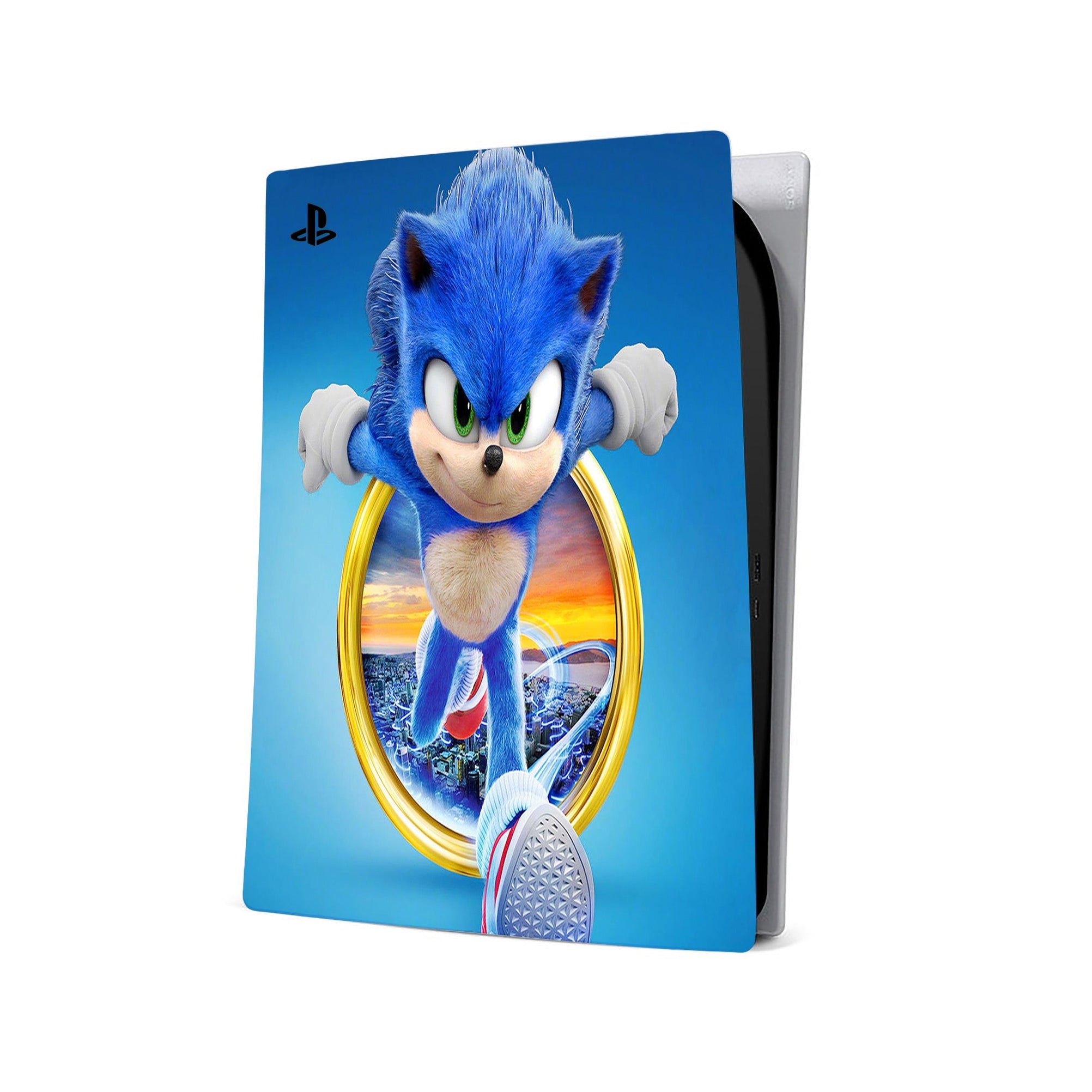 A video game skin featuring a Blue Blur Speedster 1 design for the PS5 Digital.