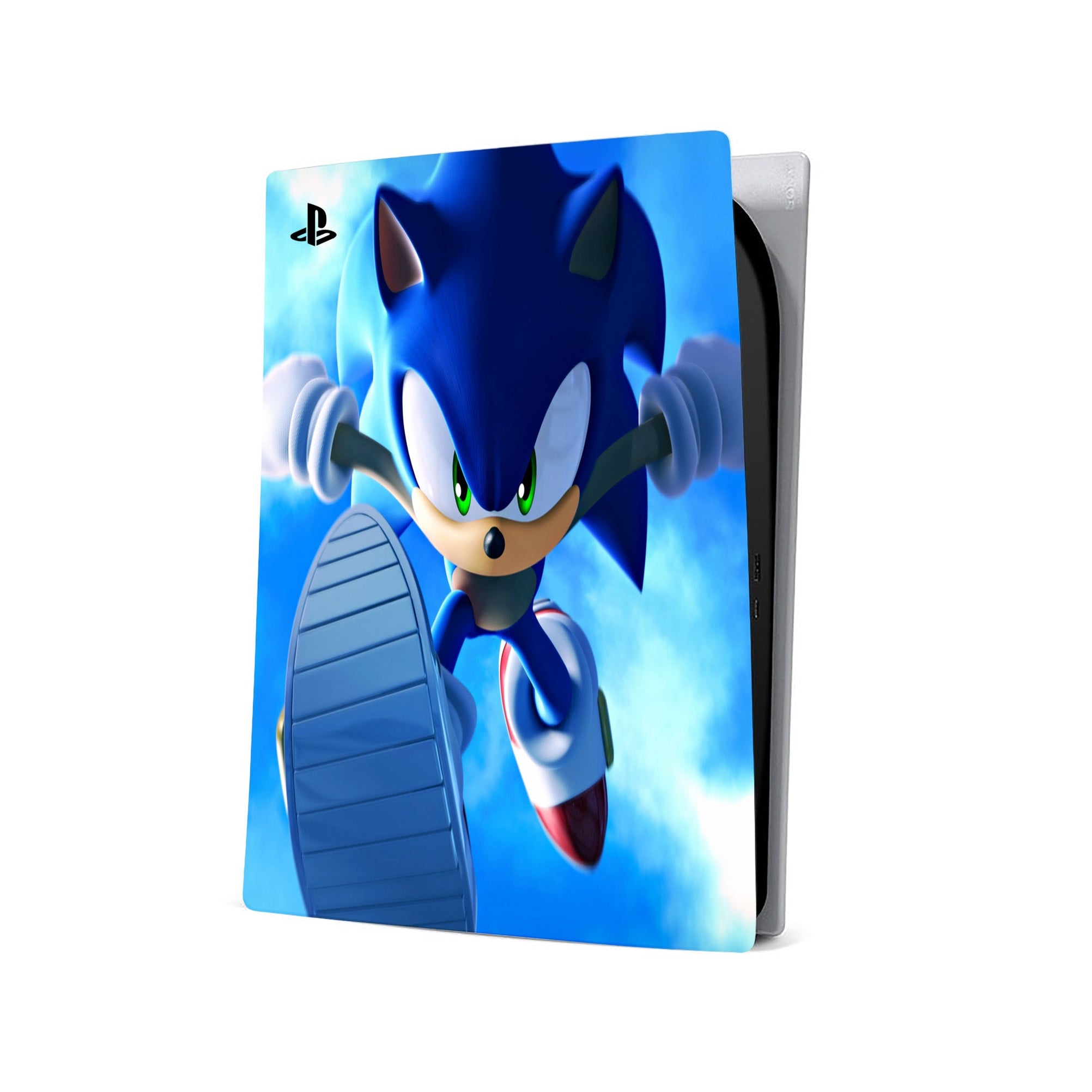 A video game skin featuring a Blue Blur Speedster 3 design for the PS5 Digital.