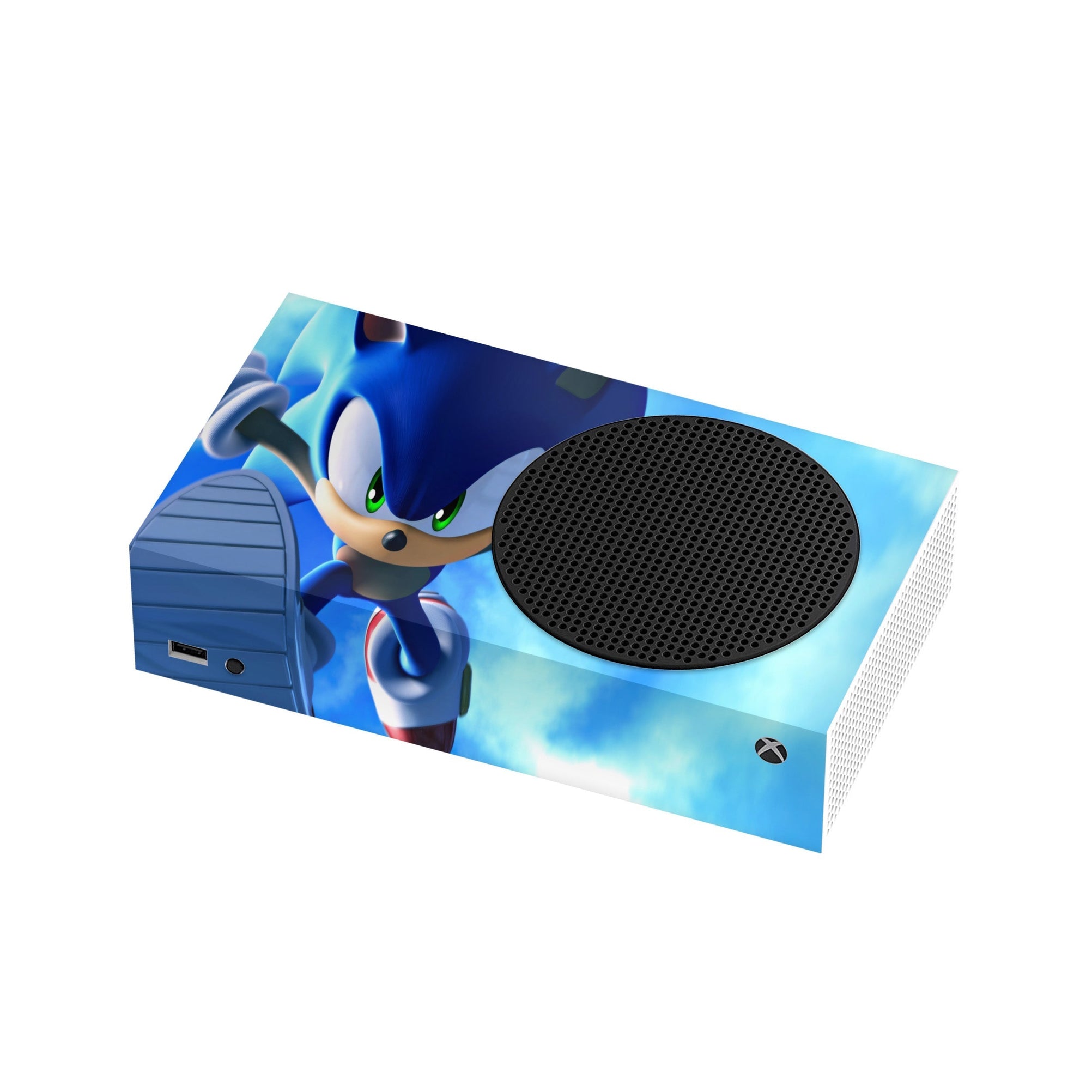 A video game skin featuring a Blue Blur Speedster 3 design for the Xbox Series S.