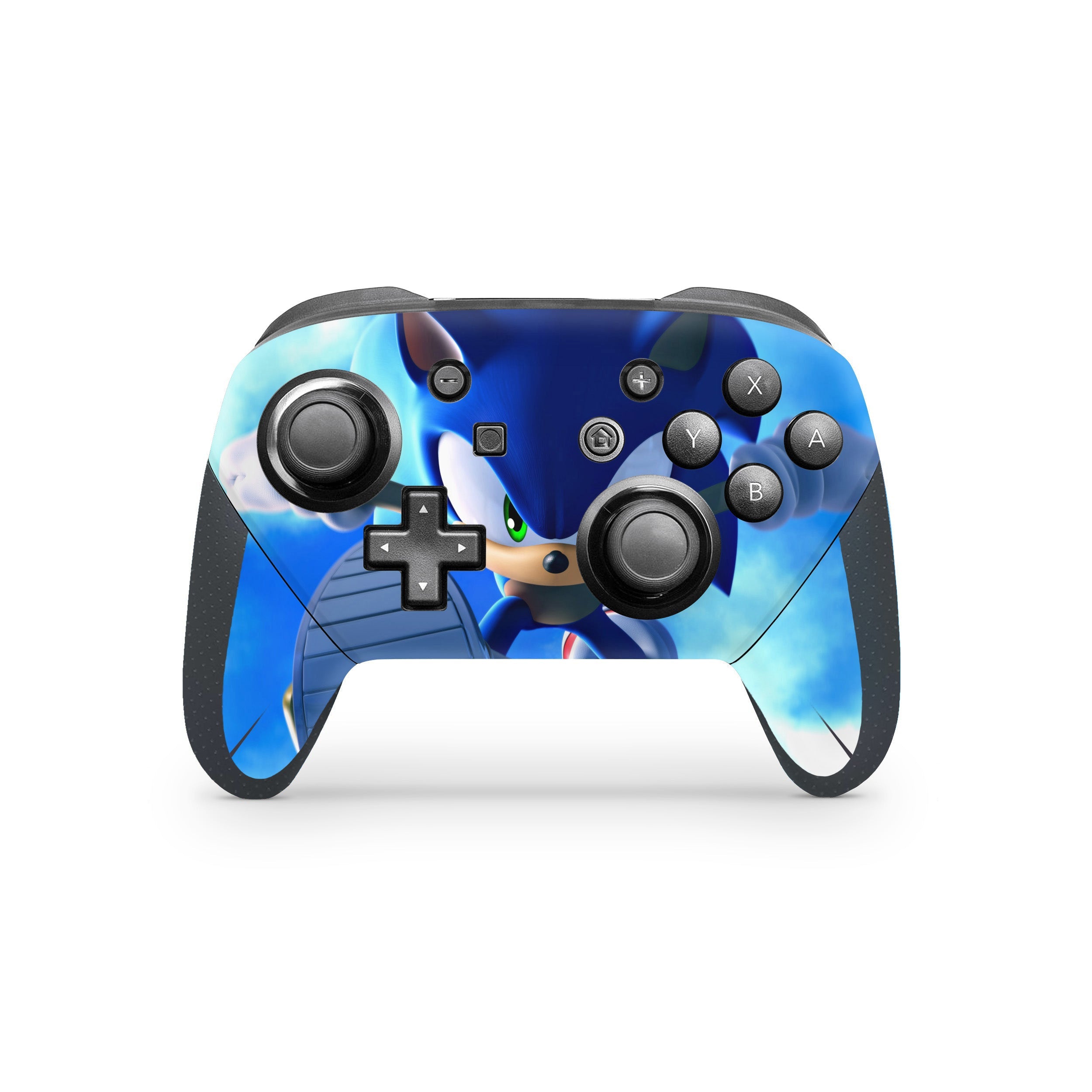 A video game skin featuring a Blue Blur Speedster 3 design for the Nintendo Switch Pro Controller.