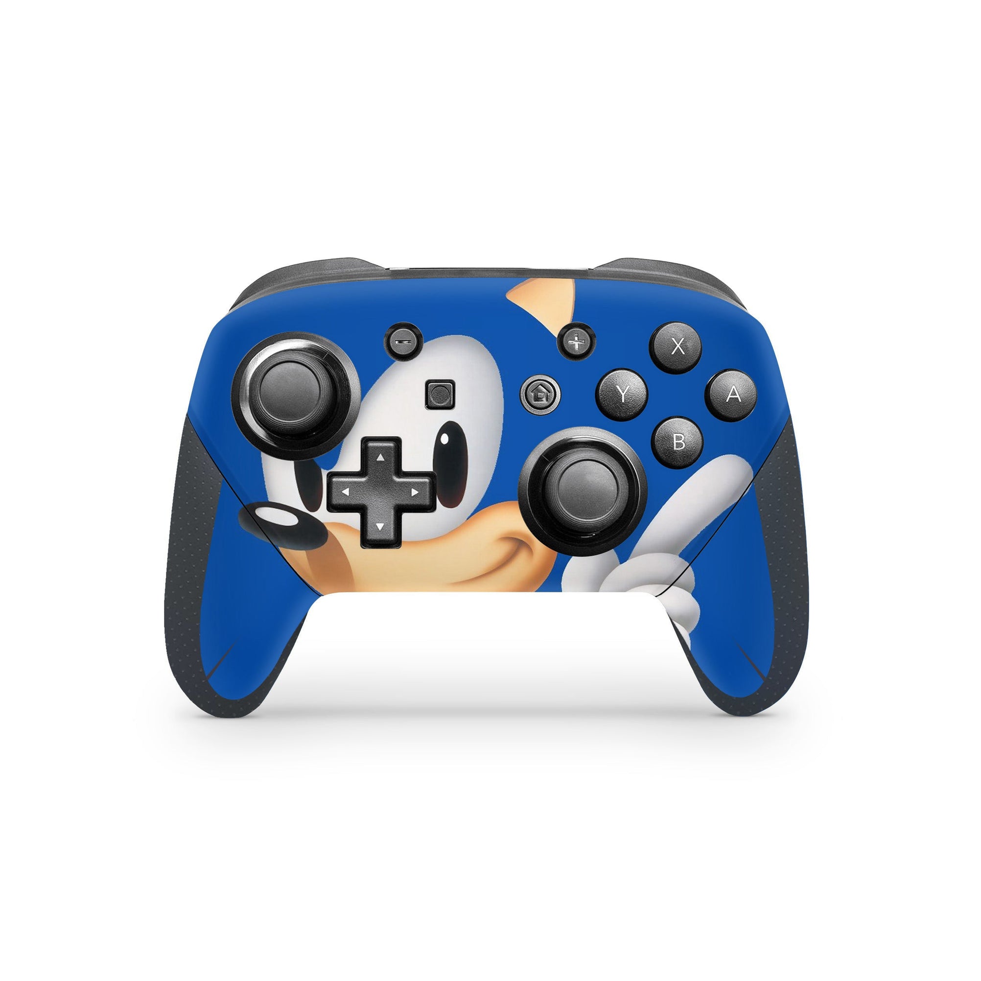 A video game skin featuring a Blue Blur Speedster 4 design for the Nintendo Switch Pro Controller.