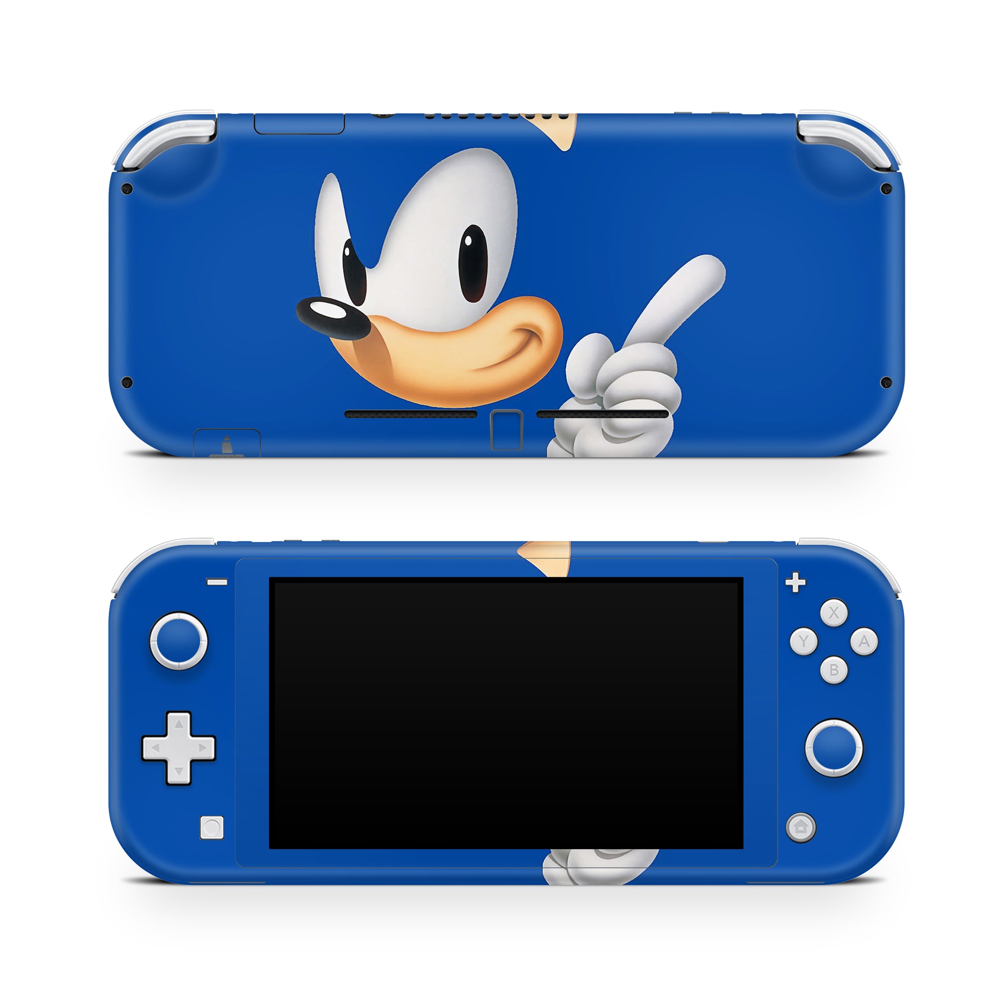 A video game skin featuring a Blue Blur Speedster 4 design for the Nintendo Switch Lite.