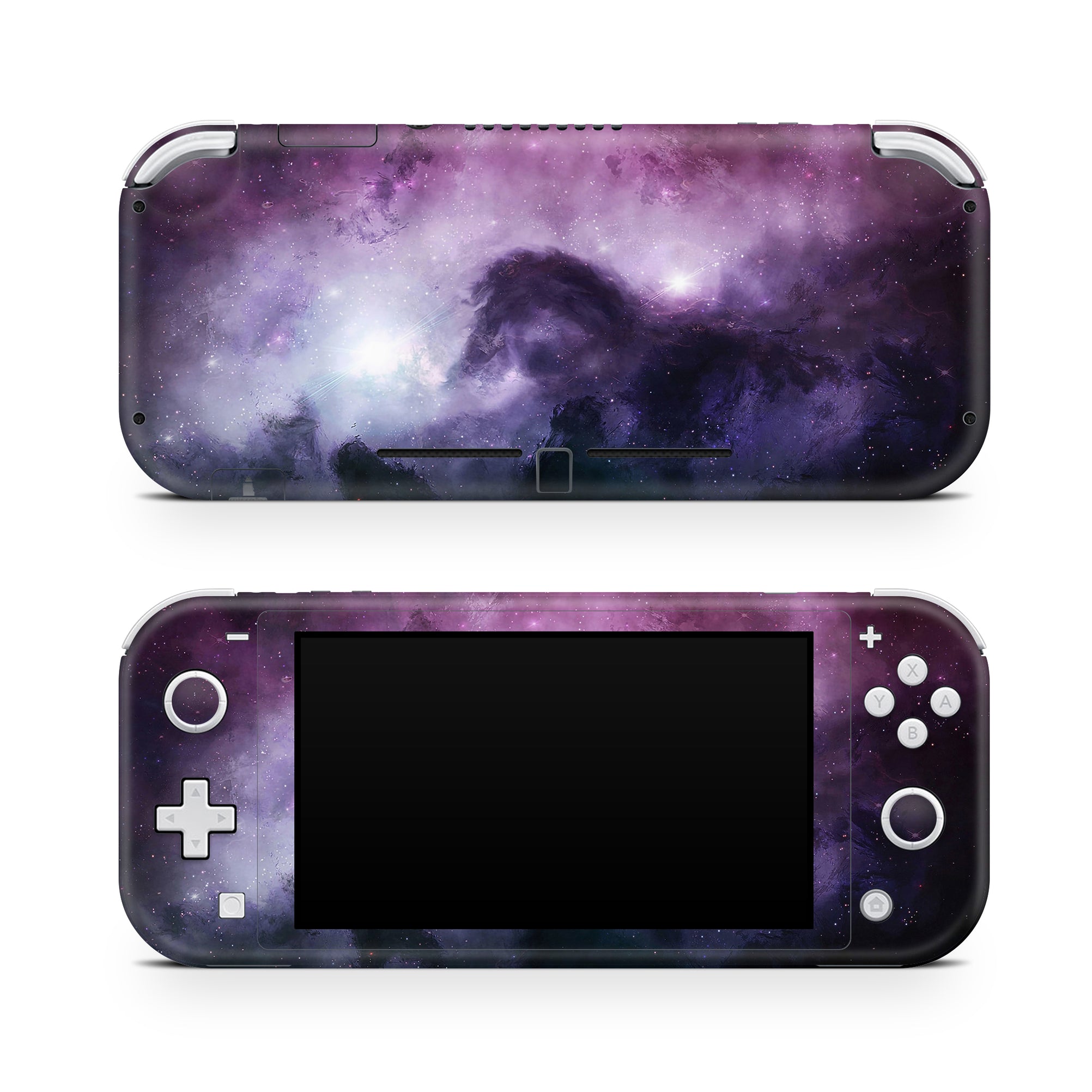 A video game skin featuring a Cosmic Wonders 4 design for the Nintendo Switch Lite.