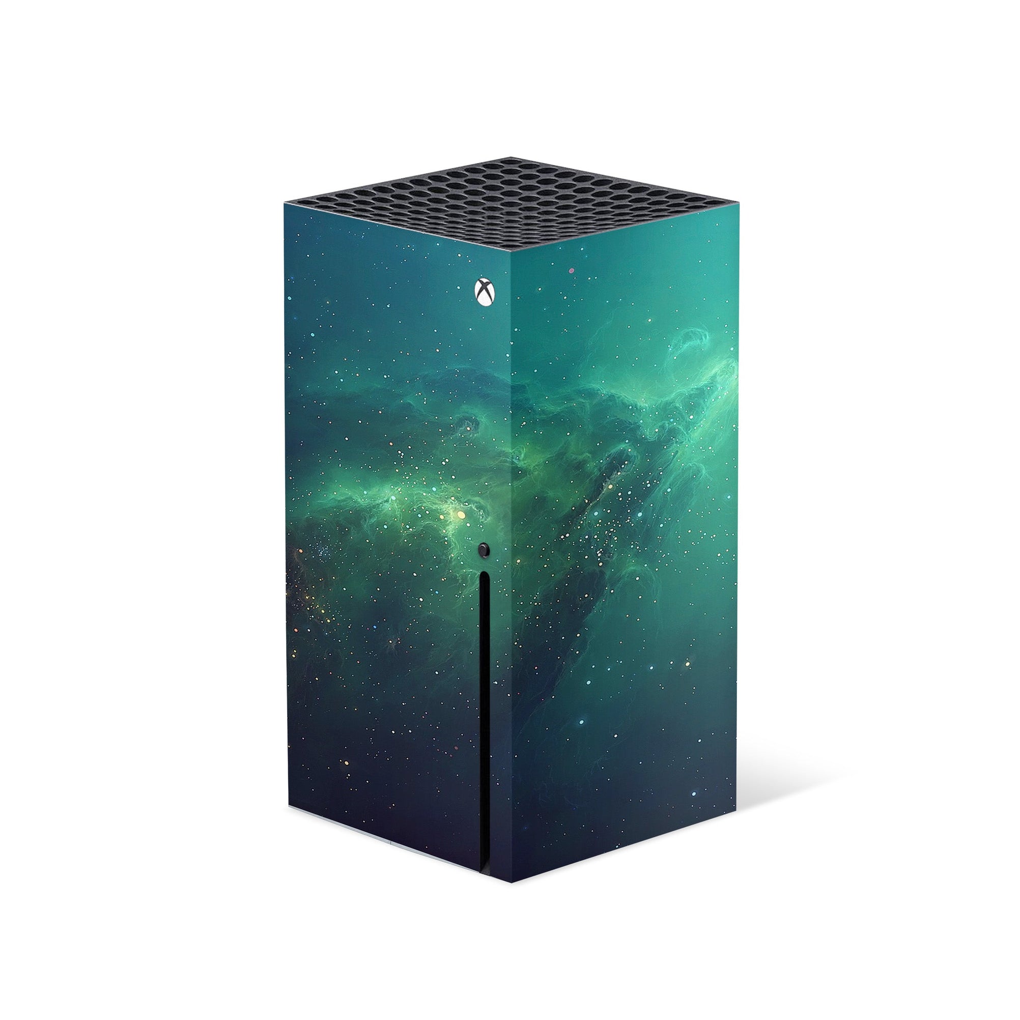 A video game skin featuring a Cosmic Wonders 5 design for the Xbox Series X.