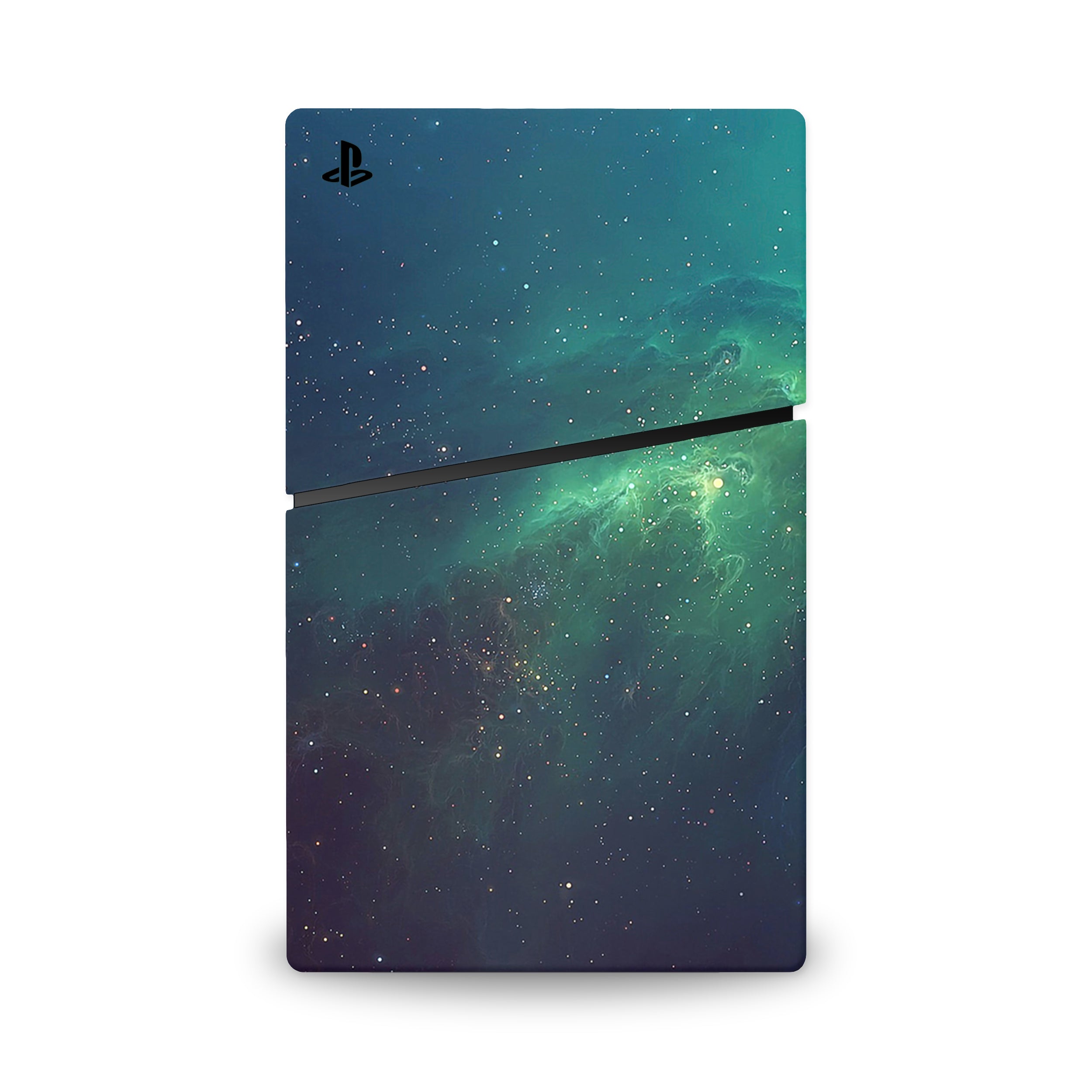 A video game skin featuring a Cosmic Wonders 5 design for the PS5 Slim Digital.