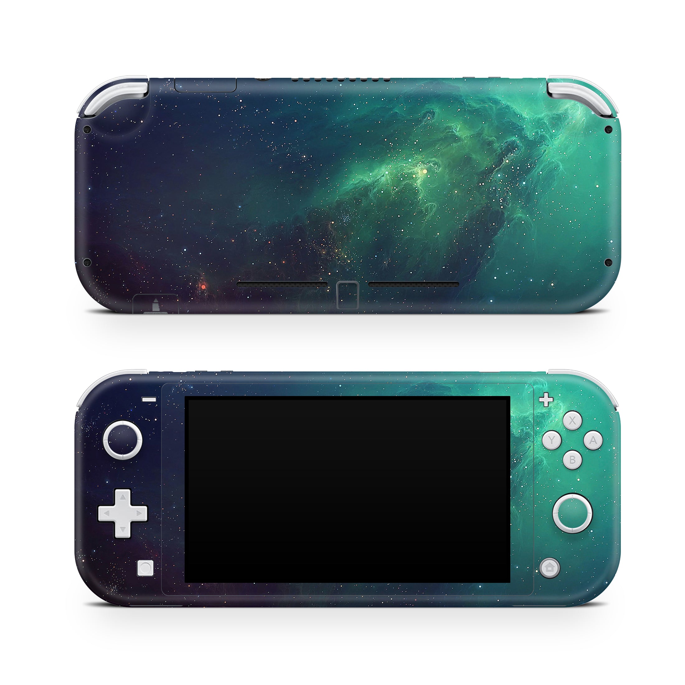 A video game skin featuring a Cosmic Wonders 5 design for the Nintendo Switch Lite.