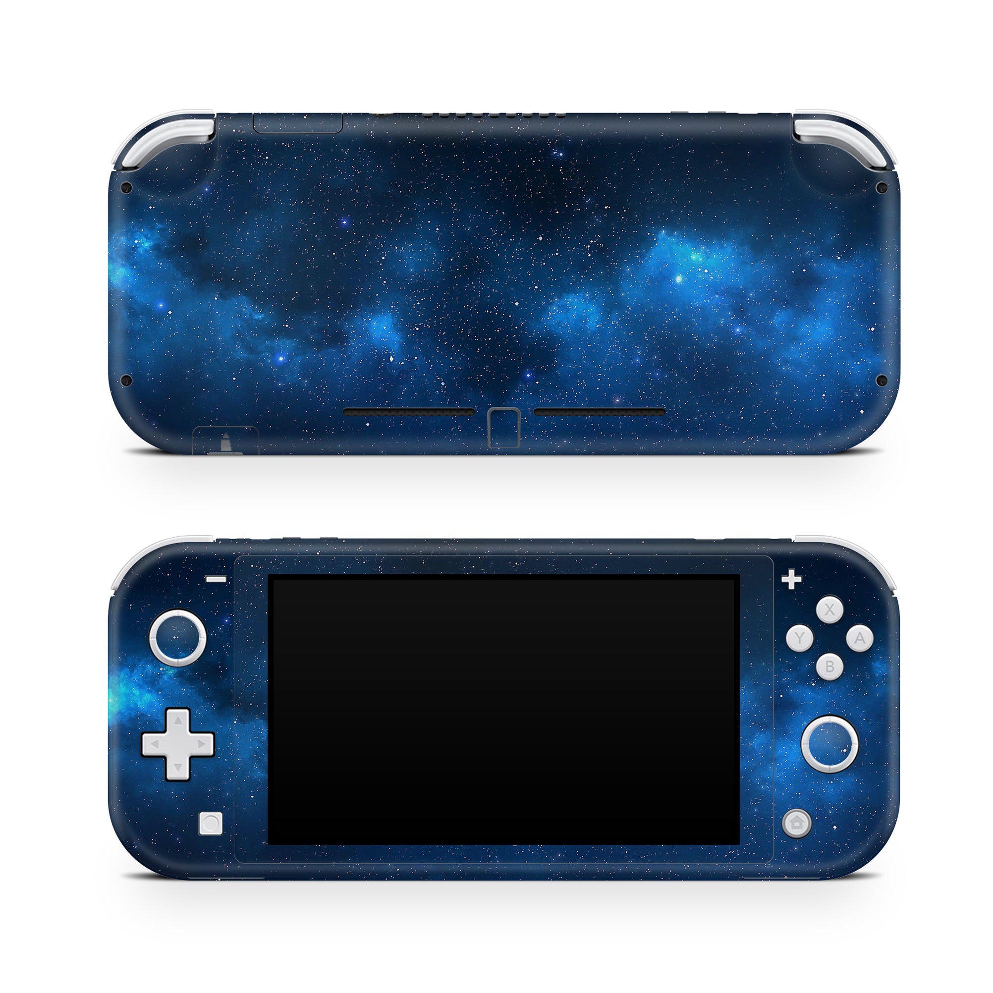 A video game skin featuring a Cosmic Wonders 6 design for the Nintendo Switch Lite.