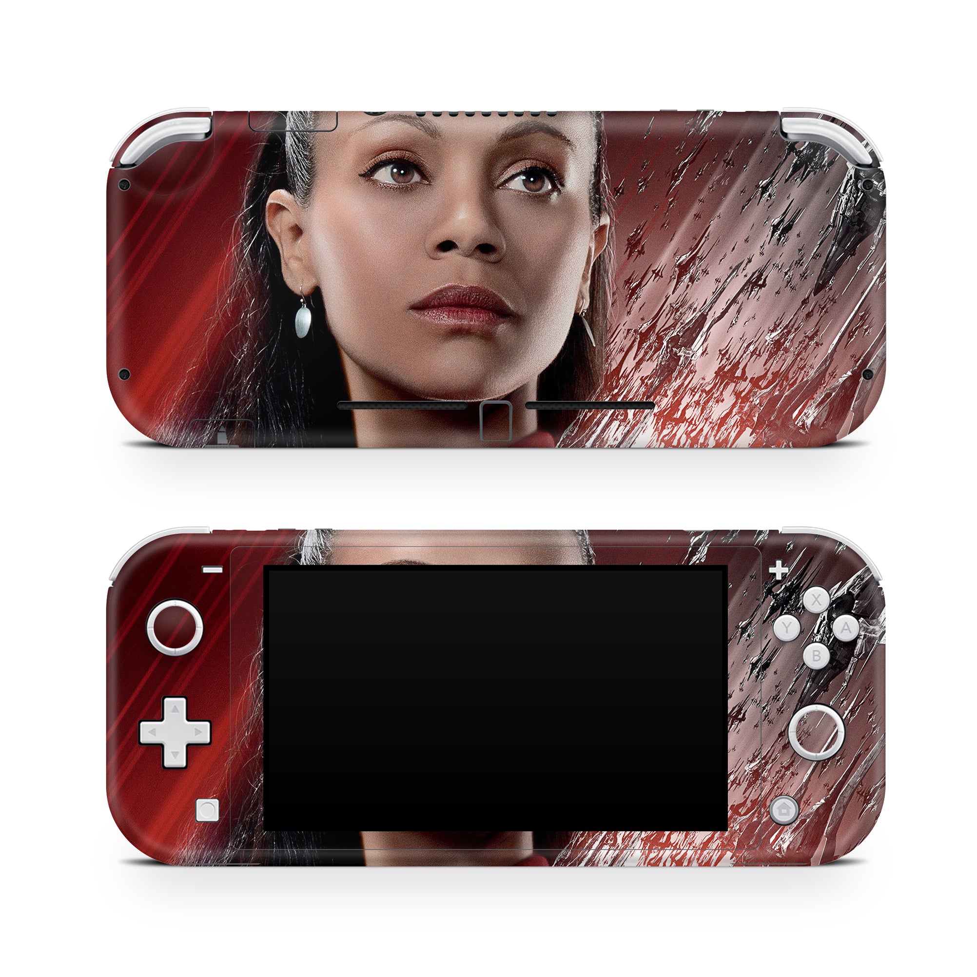 A video game skin featuring a Exploration Beyond 3 design for the Nintendo Switch Lite.