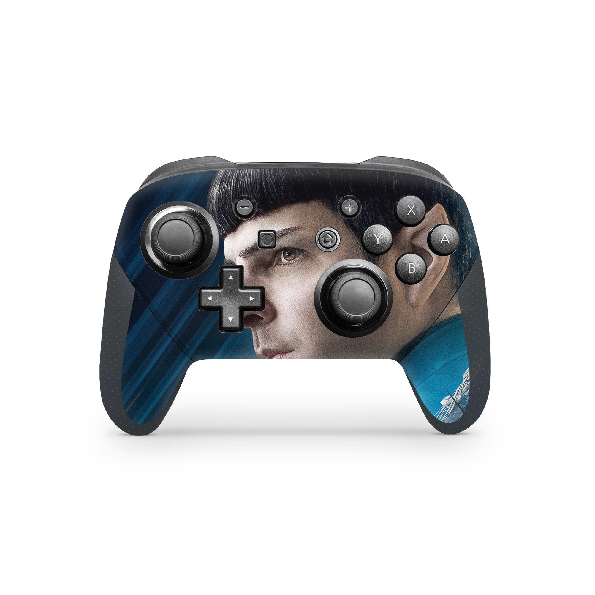 A video game skin featuring a Exploration Beyond 7 design for the Nintendo Switch Pro Controller.