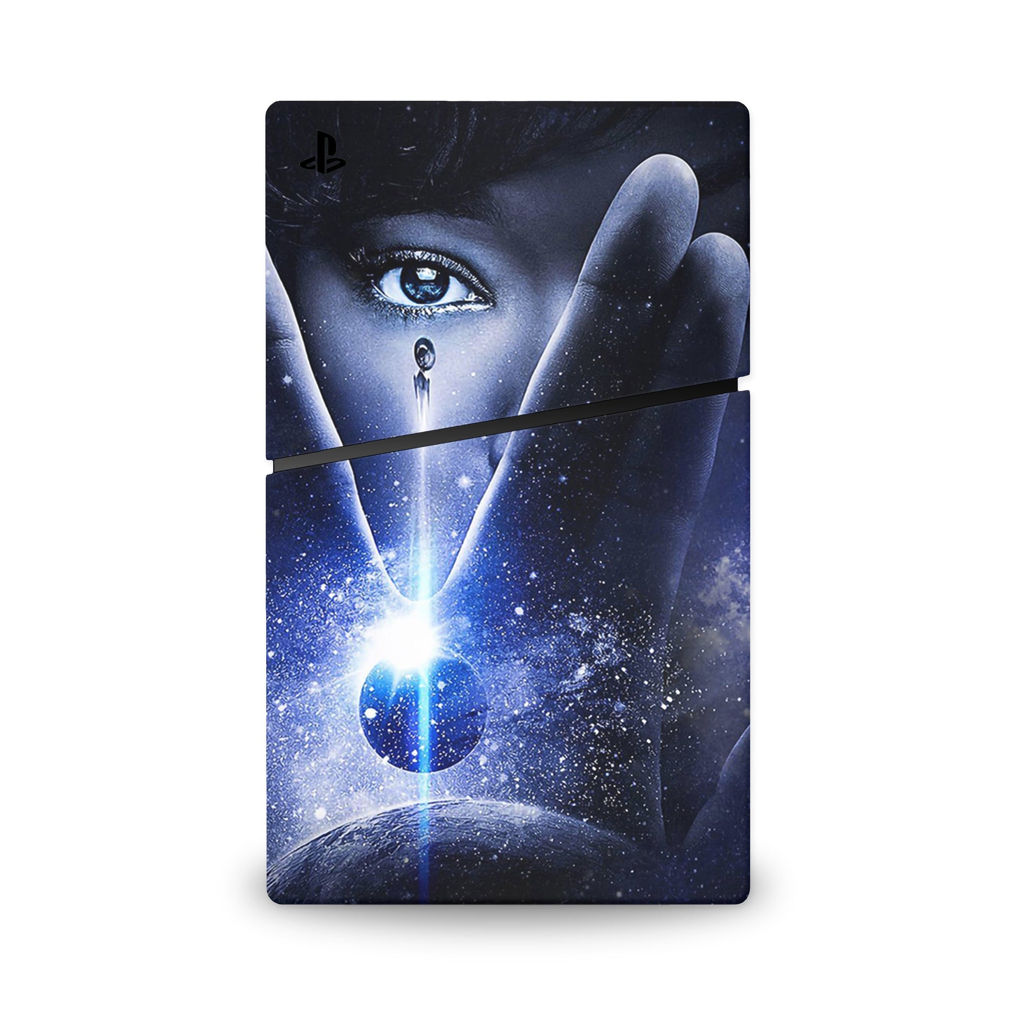 A video game skin featuring a New Frontier 1 design for the PS5 Slim Digital.