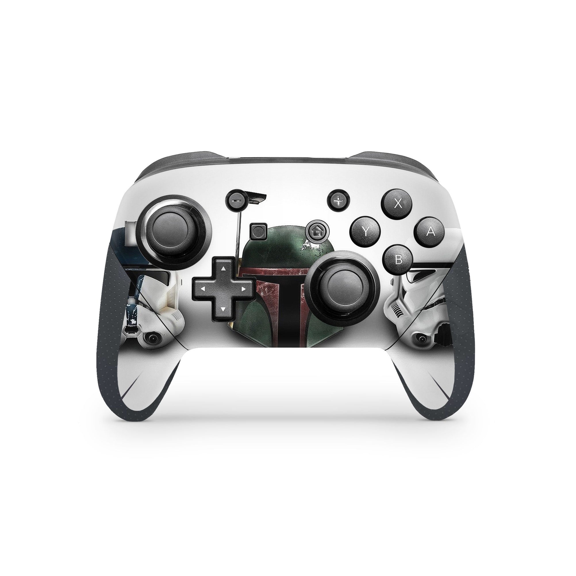 A video game skin featuring a Galactic Saga 7 design for the Nintendo Switch Pro Controller.