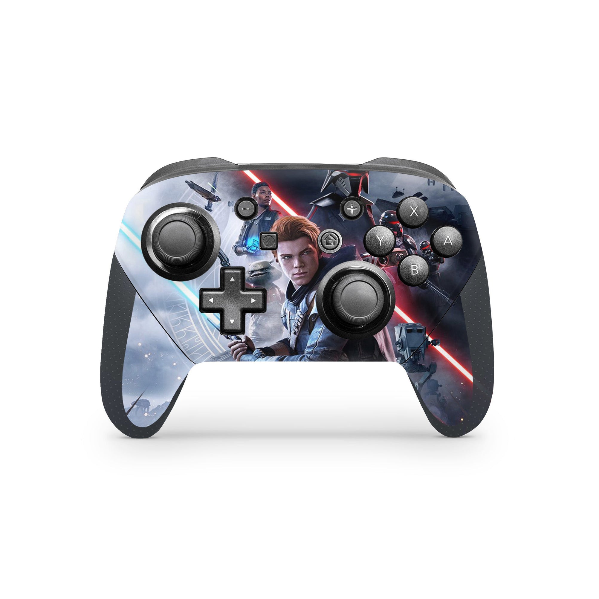 A video game skin featuring a Galactic Knight Quest 1 design for the Nintendo Switch Pro Controller.