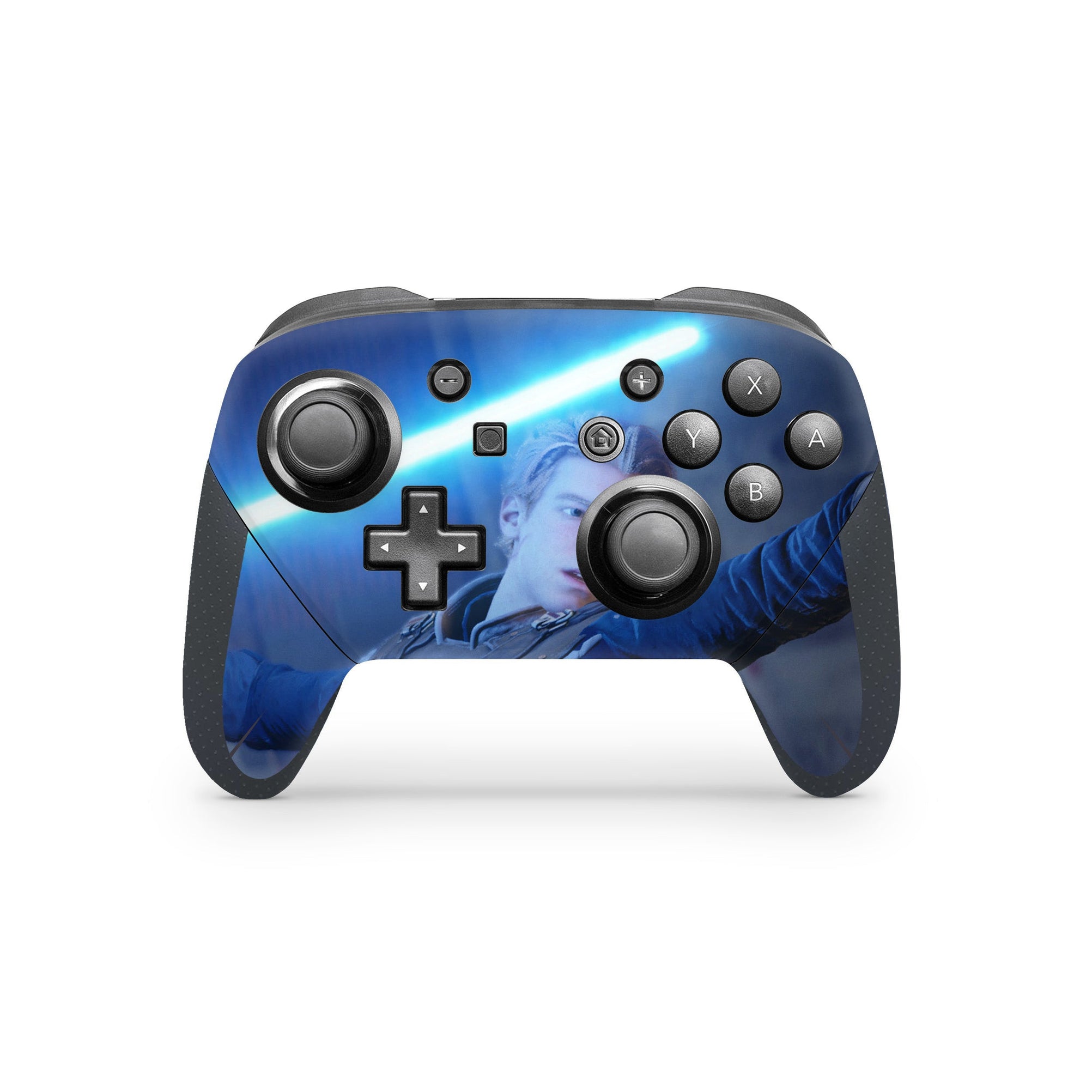 A video game skin featuring a Galactic Knight Quest 2 design for the Nintendo Switch Pro Controller.