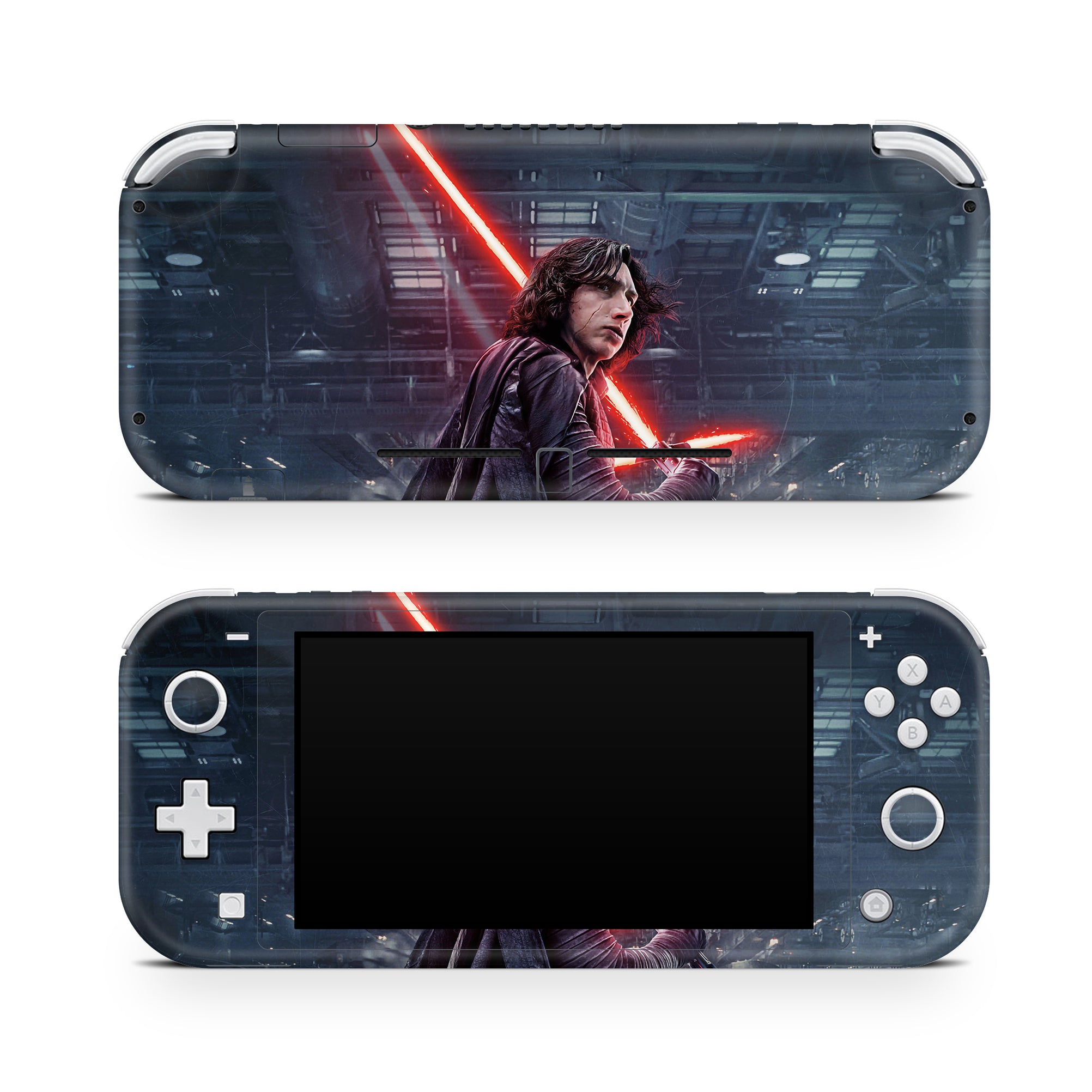 A video game skin featuring a Lord of Shadows 1 design for the Nintendo Switch Lite.