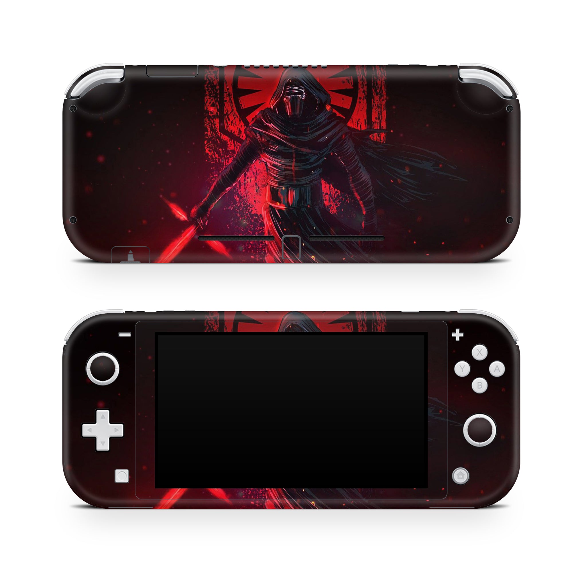 A video game skin featuring a Lord of Shadows 5 design for the Nintendo Switch Lite.