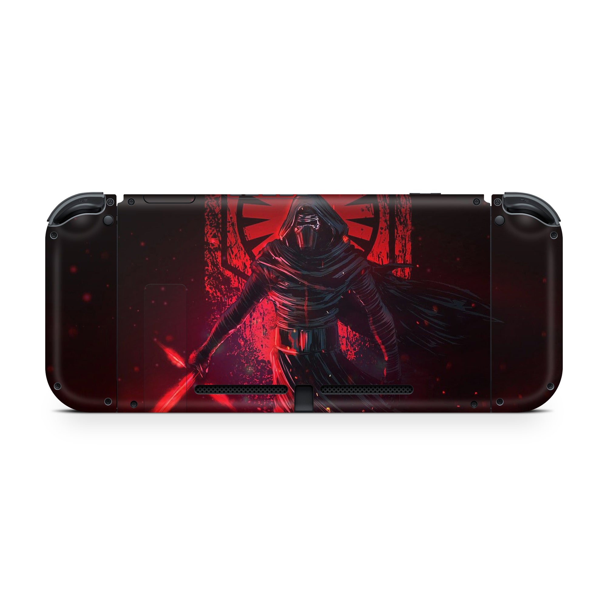 A video game skin featuring a Lord of Shadows 5 design for the Nintendo Switch OLED.