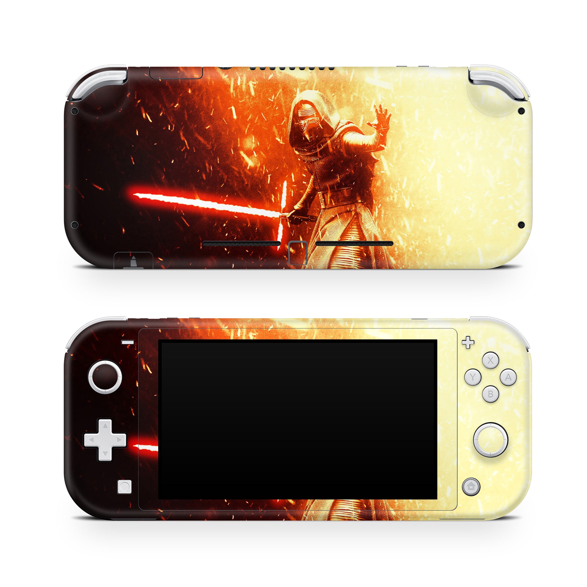 A video game skin featuring a Lord of Shadows 6 design for the Nintendo Switch Lite.