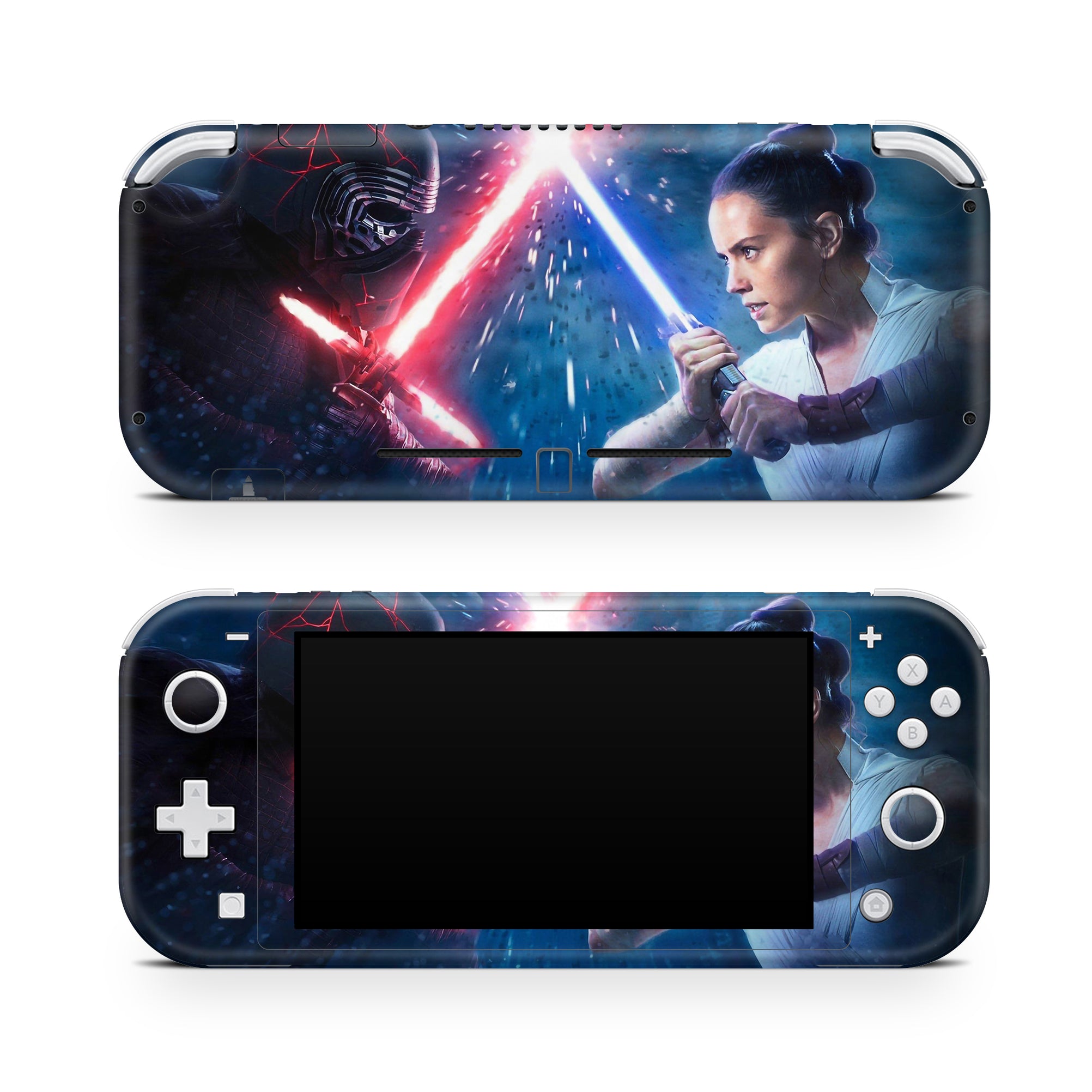 A video game skin featuring a The Galactic Bond design for the Nintendo Switch Lite.