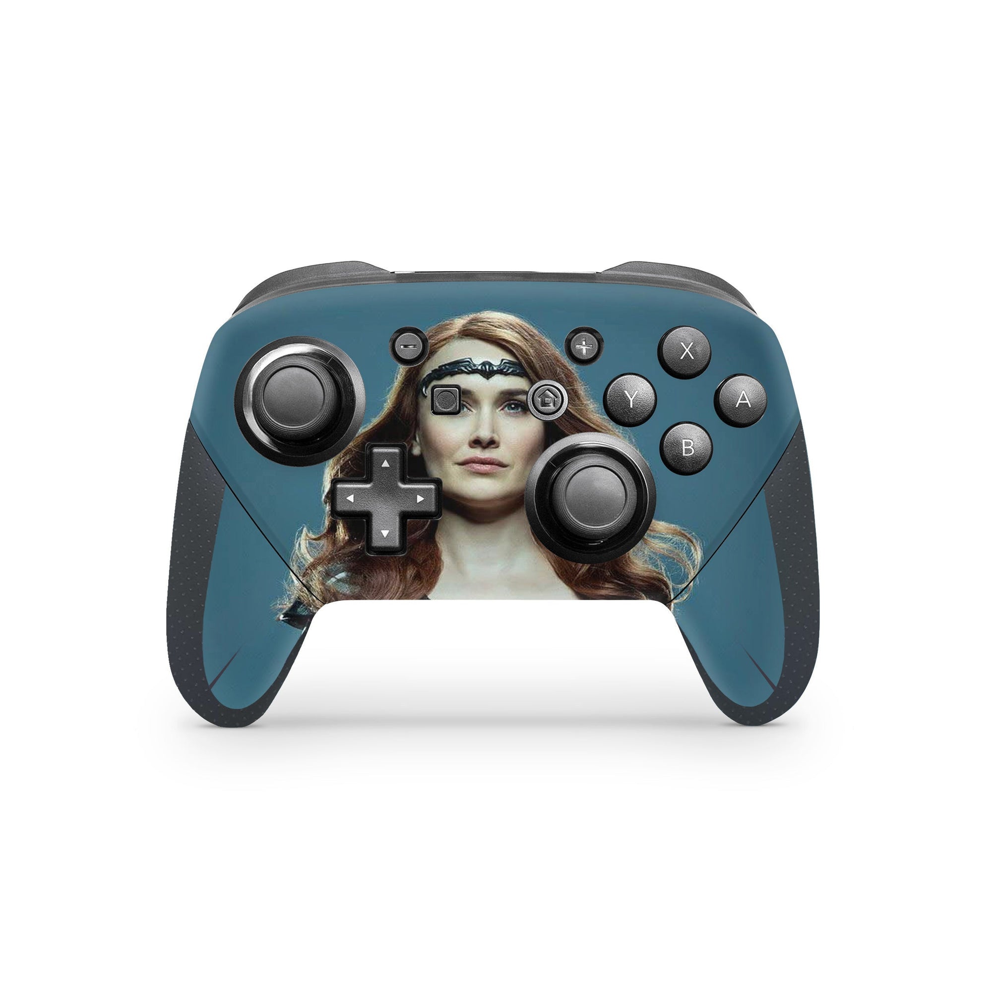 A video game skin featuring a Queen of Power design for the Nintendo Switch Pro Controller.