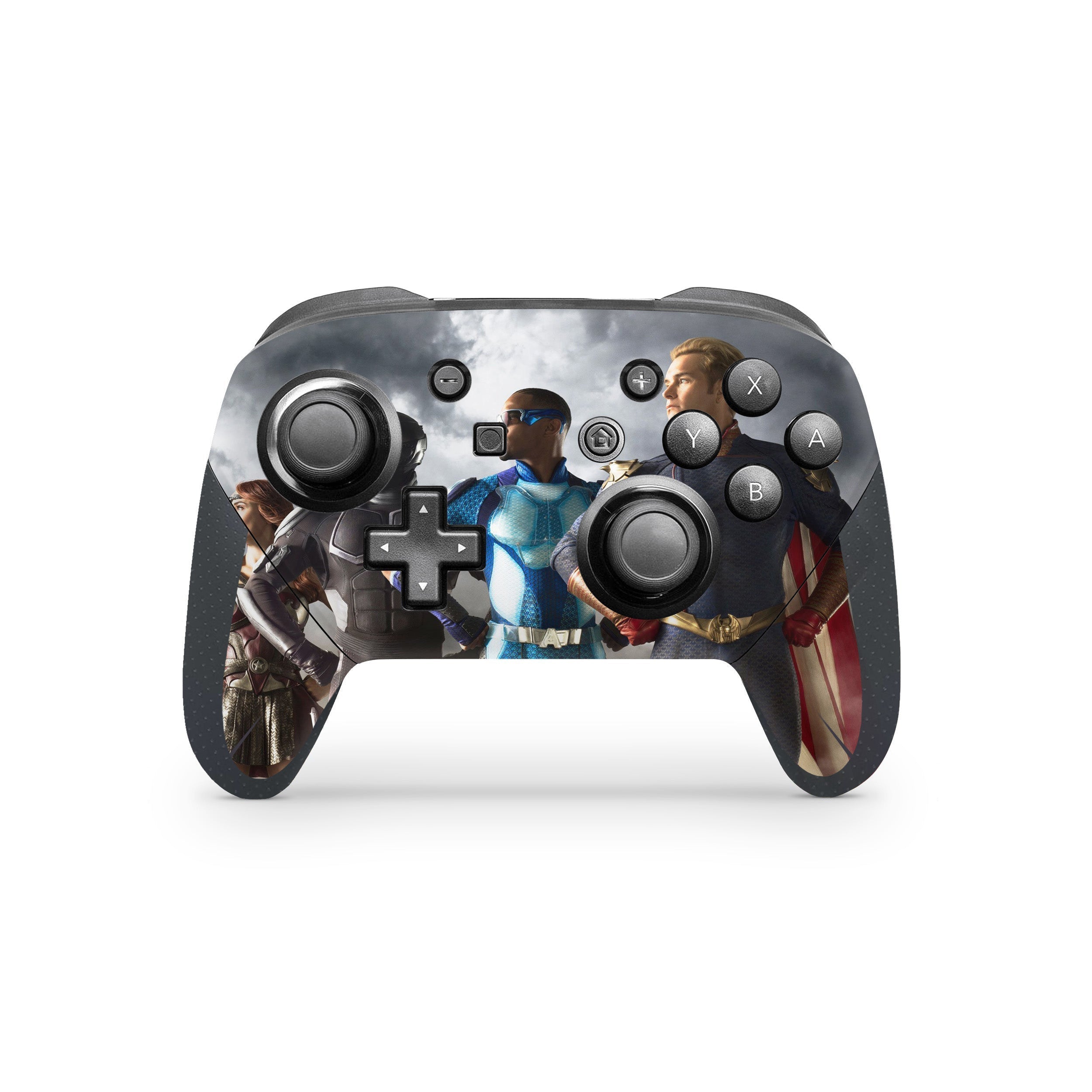 A video game skin featuring a Elite Enforcers 7 design for the Nintendo Switch Pro Controller.