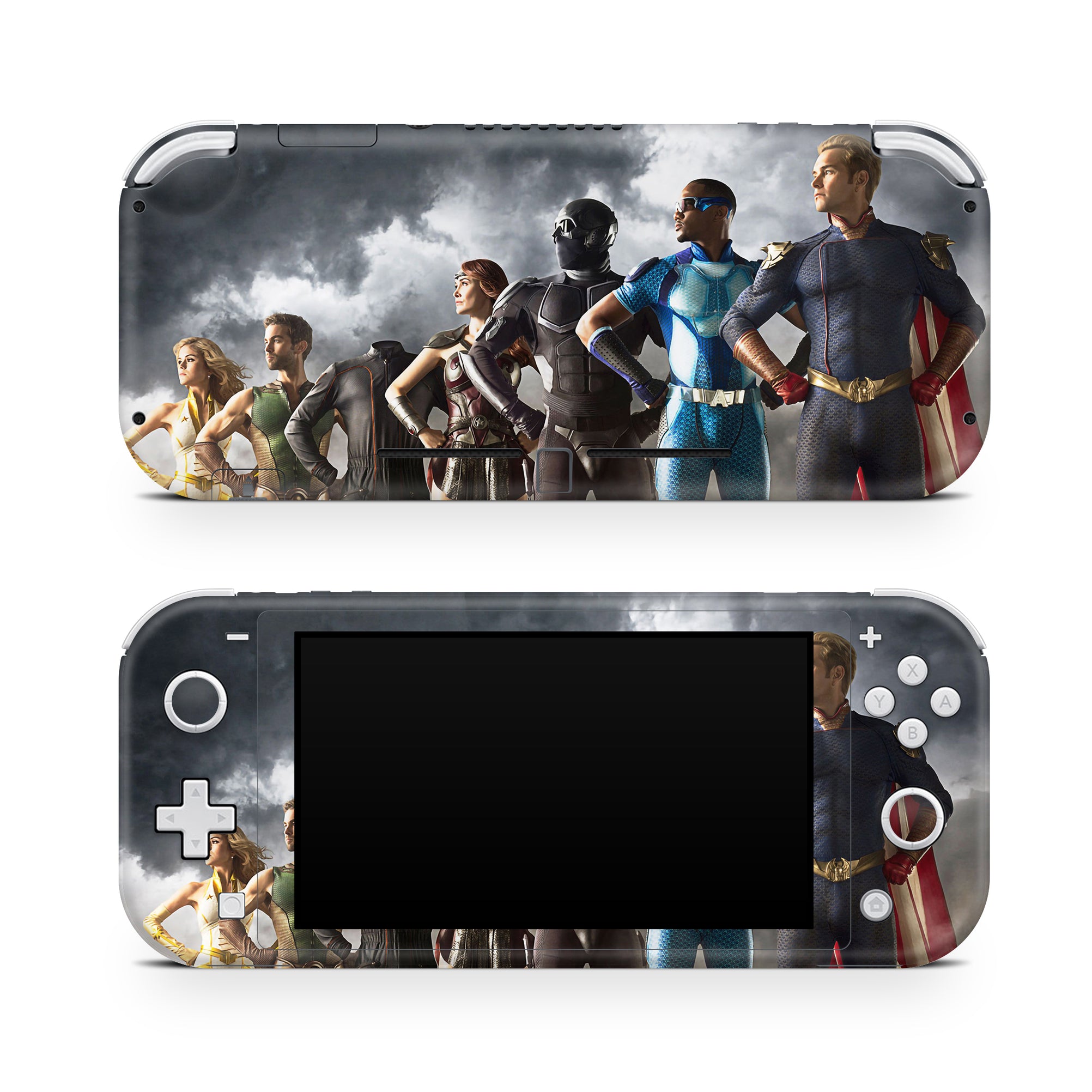 A video game skin featuring a Elite Enforcers 7 design for the Nintendo Switch Lite.