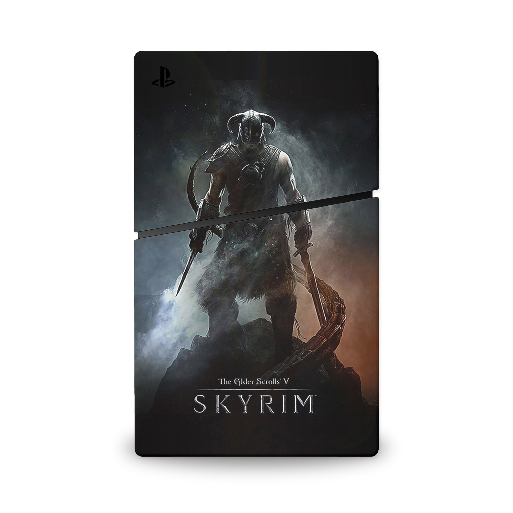 A video game skin featuring a Dragonborn Saga design for the PS5 Slim.