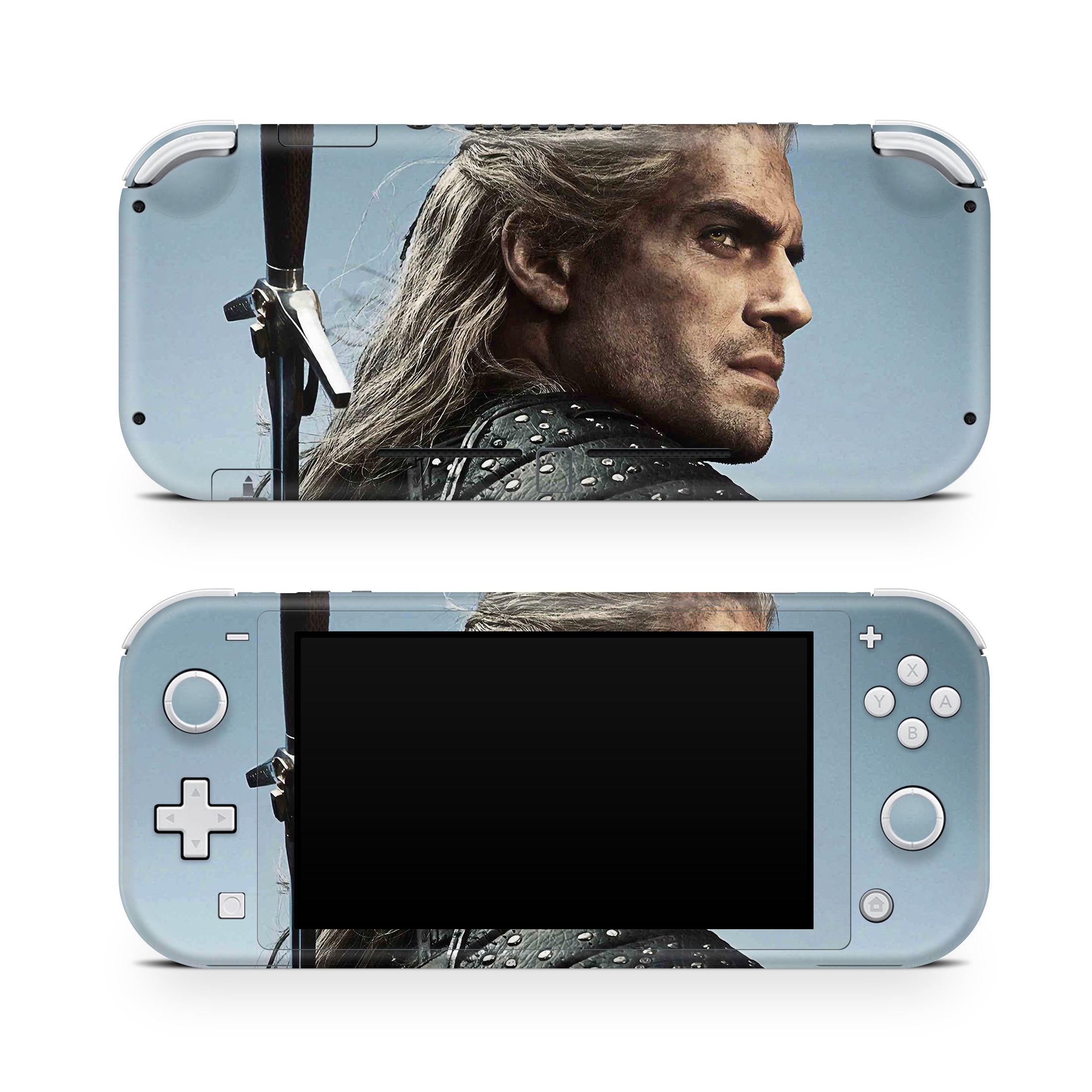 A video game skin featuring a Monster Slayer 1 design for the Nintendo Switch Lite.