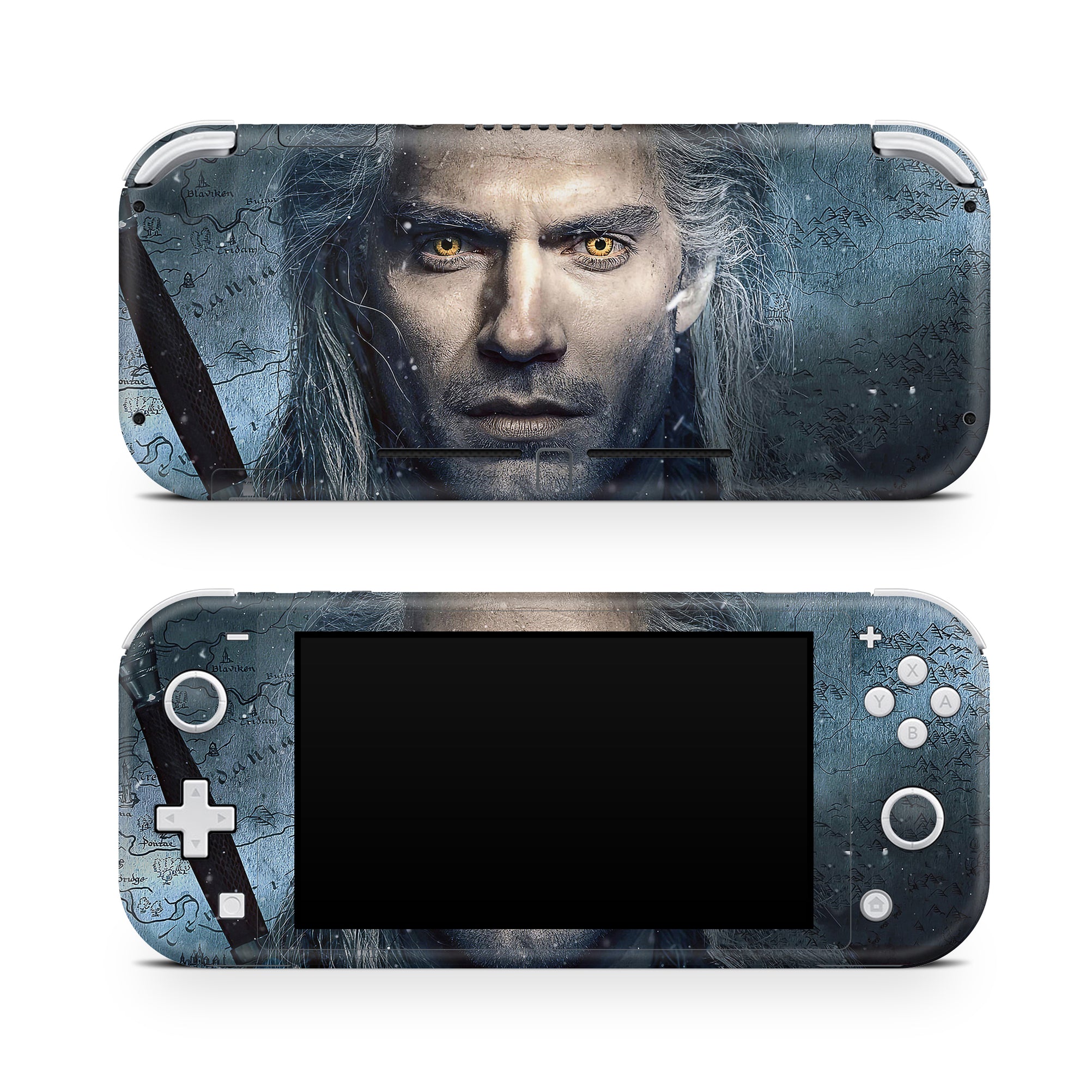 A video game skin featuring a Monster Slayer 2 design for the Nintendo Switch Lite.