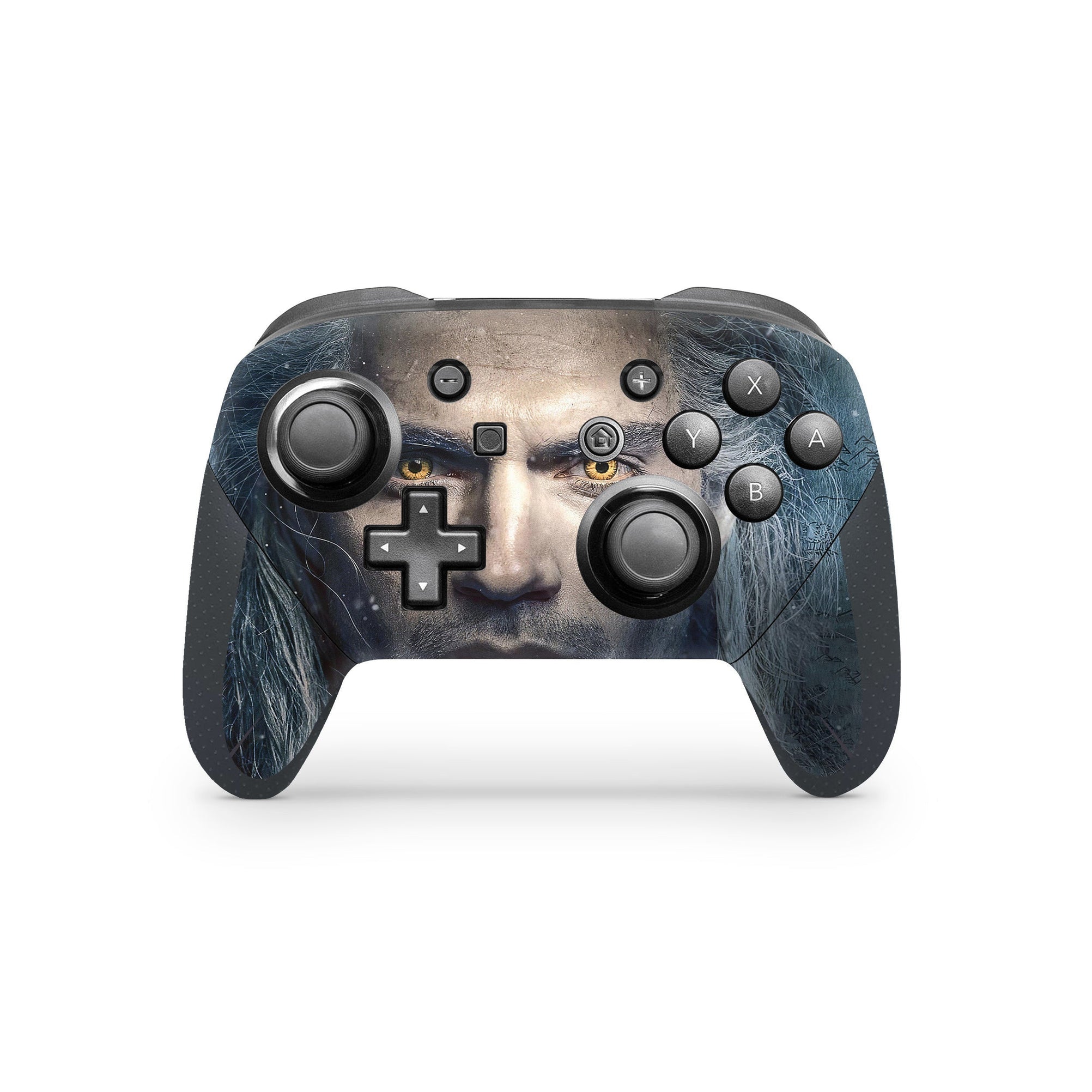 A video game skin featuring a Monster Slayer 2 design for the Nintendo Switch Pro Controller.