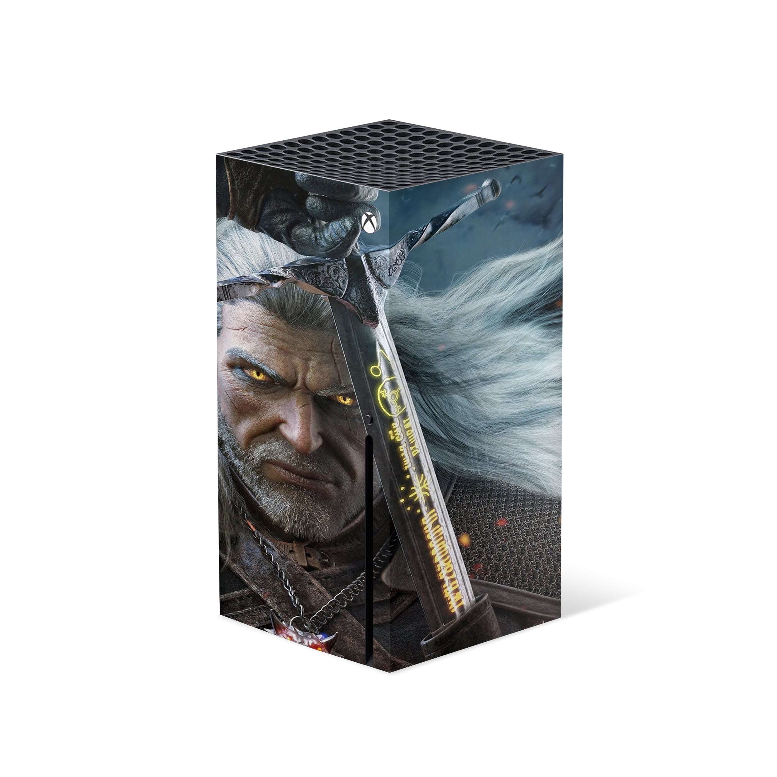 A video game skin featuring a Monster Slayer 3 design for the Xbox Series X.