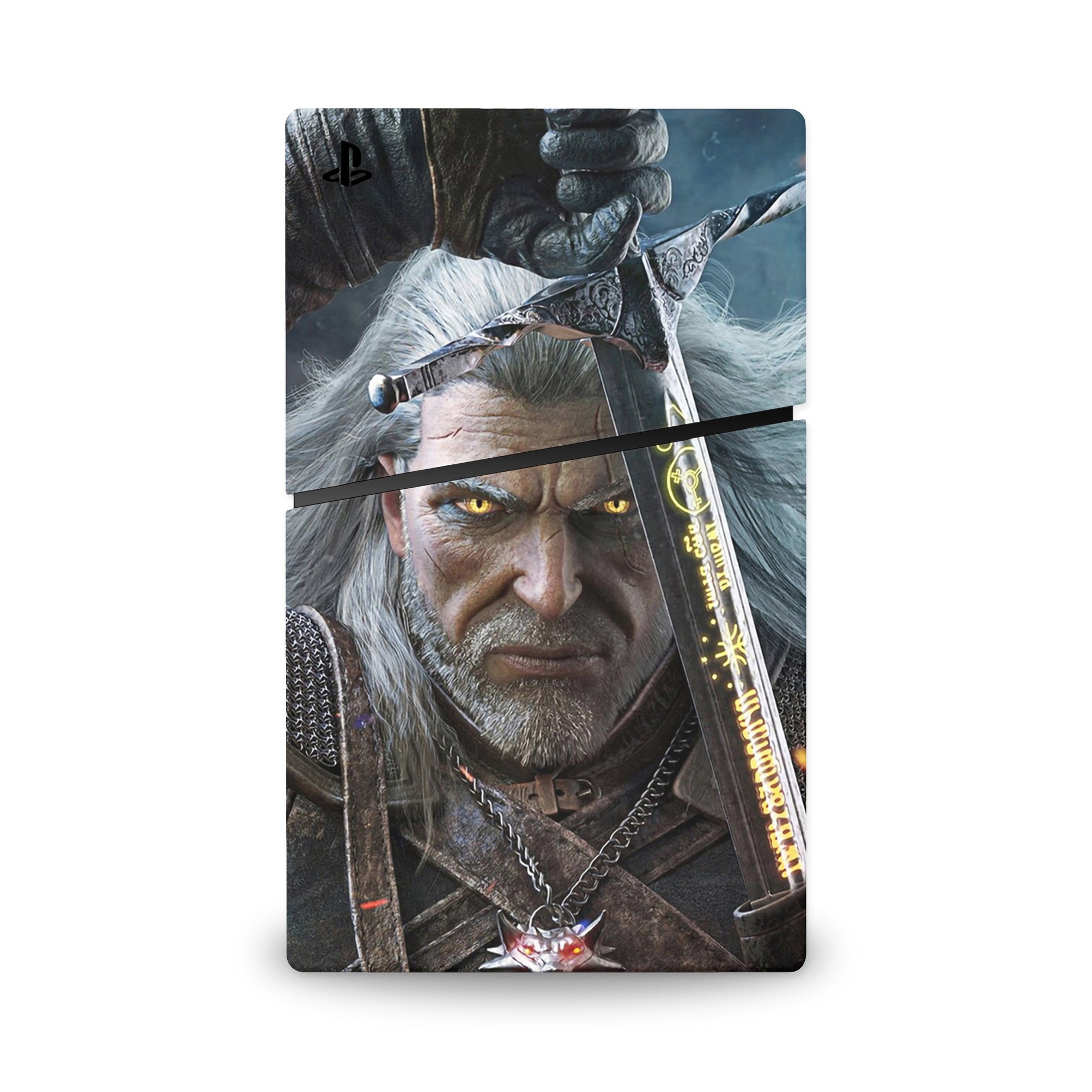 A video game skin featuring a Monster Slayer 3 design for the PS5 Slim Digital.