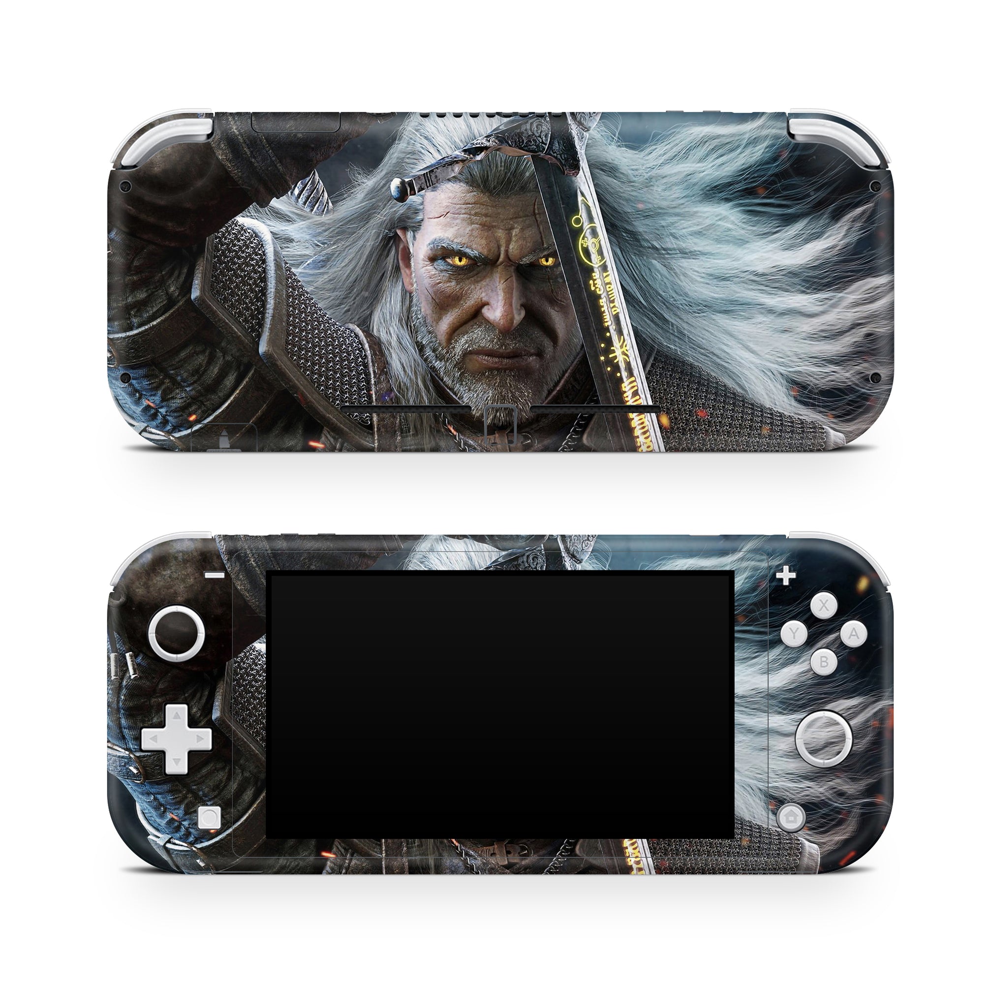 A video game skin featuring a Monster Slayer 3 design for the Nintendo Switch Lite.