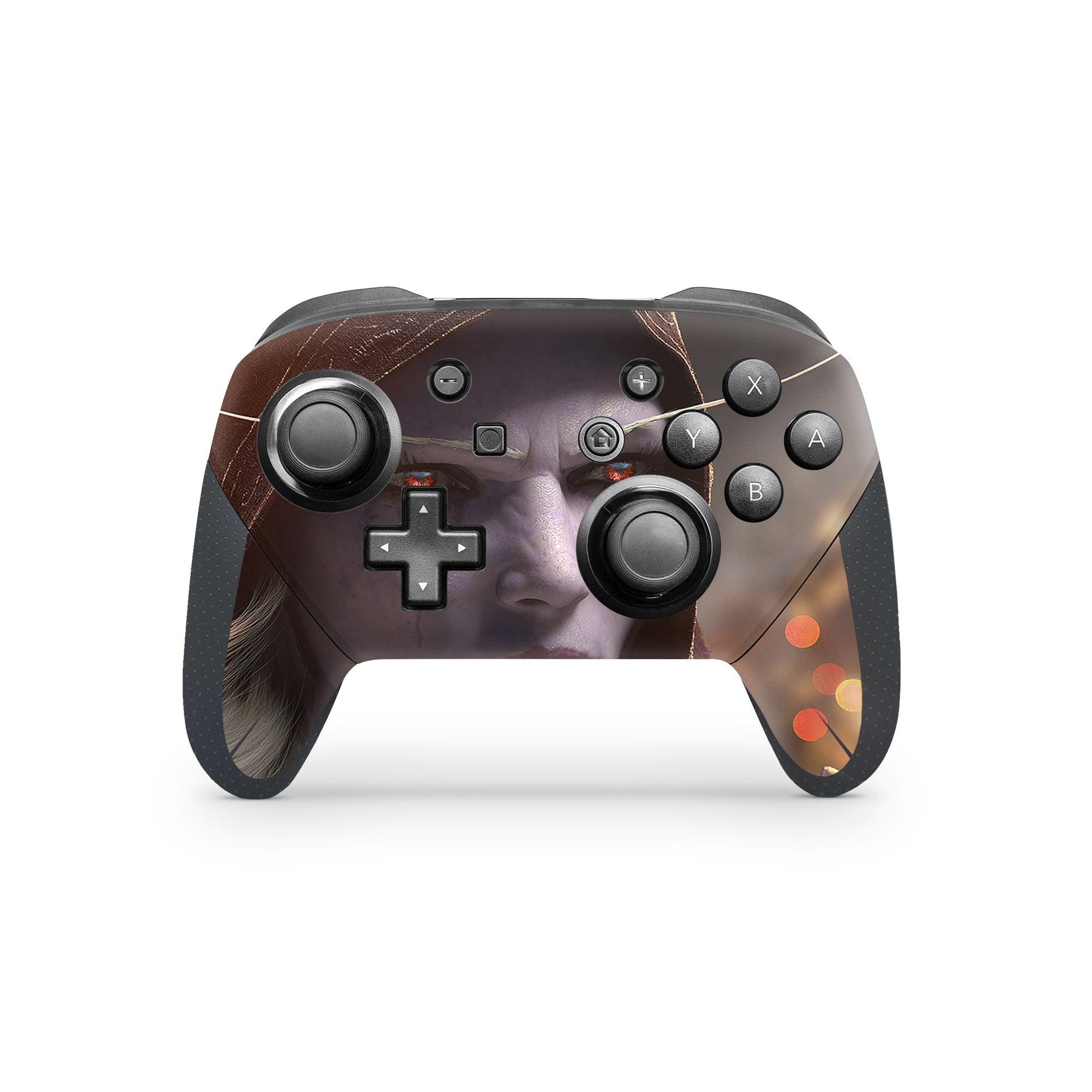 A video game skin featuring a Azeroth Adventures 4 design for the Nintendo Switch Pro Controller.