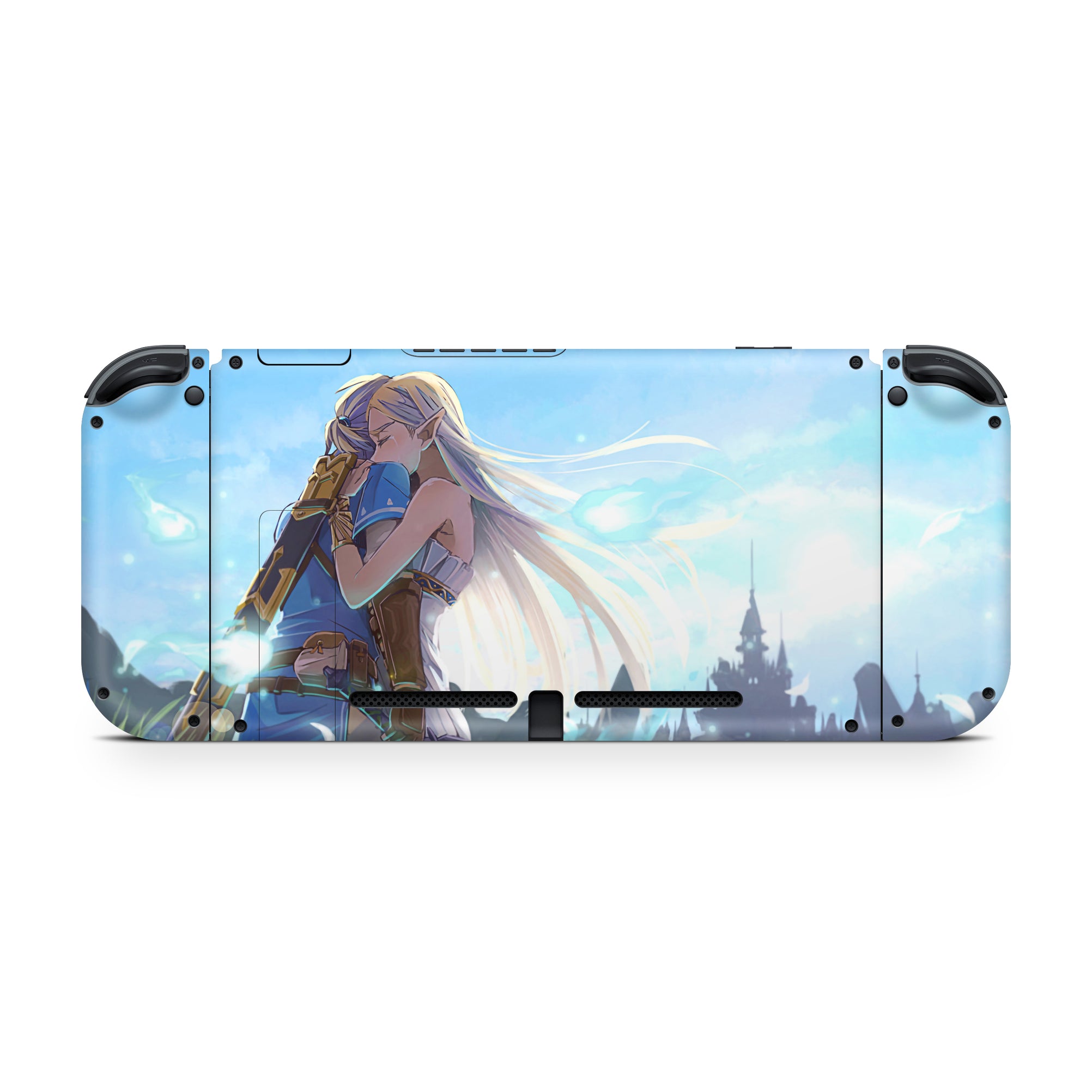 A video game skin featuring a Guardian of the Realm 3 design for the Nintendo Switch OLED.