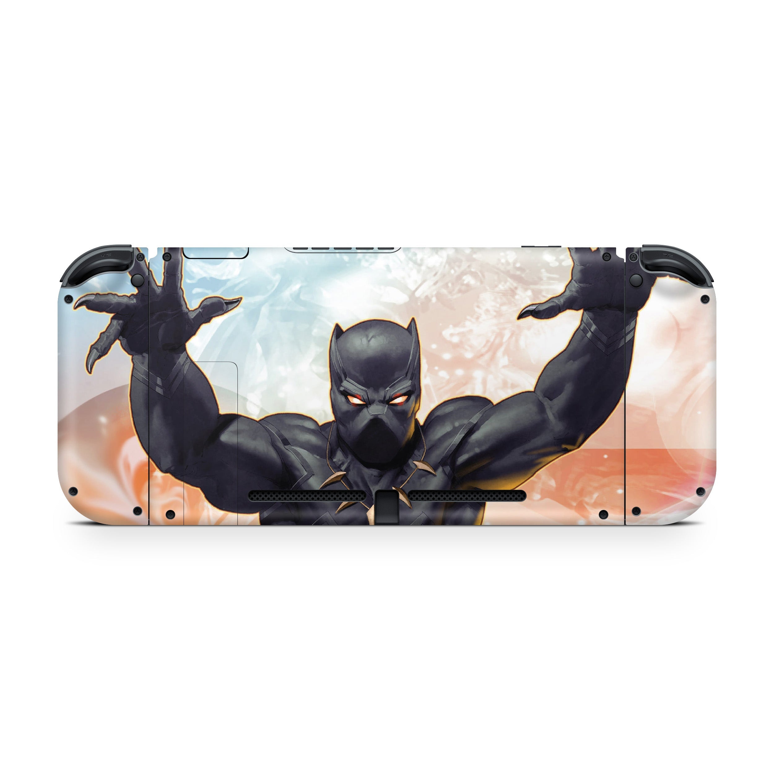 A video game skin featuring a Marvel Comics Black Panther design for the Nintendo Switch.