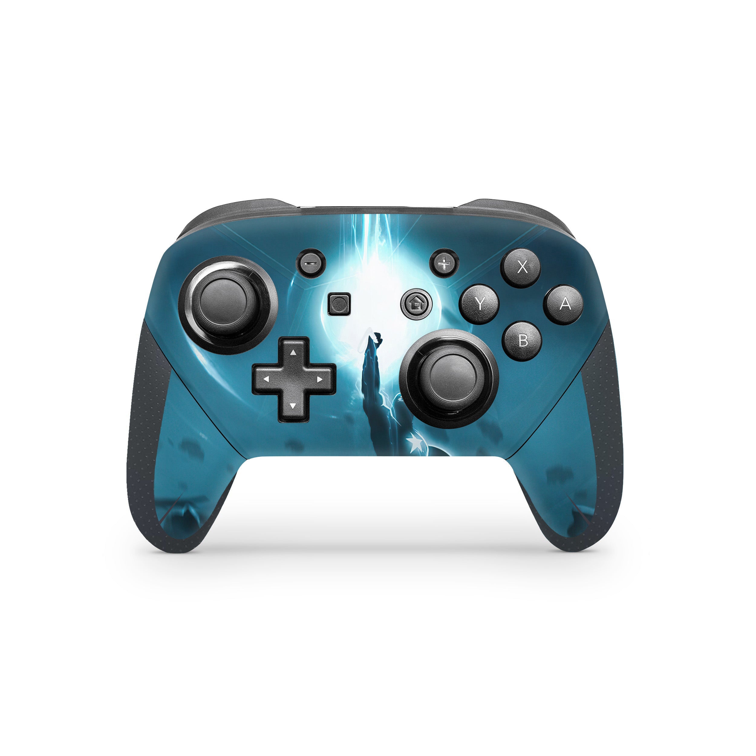 A video game skin featuring a Marvel Comics Captain America design for the Switch Pro Controller.