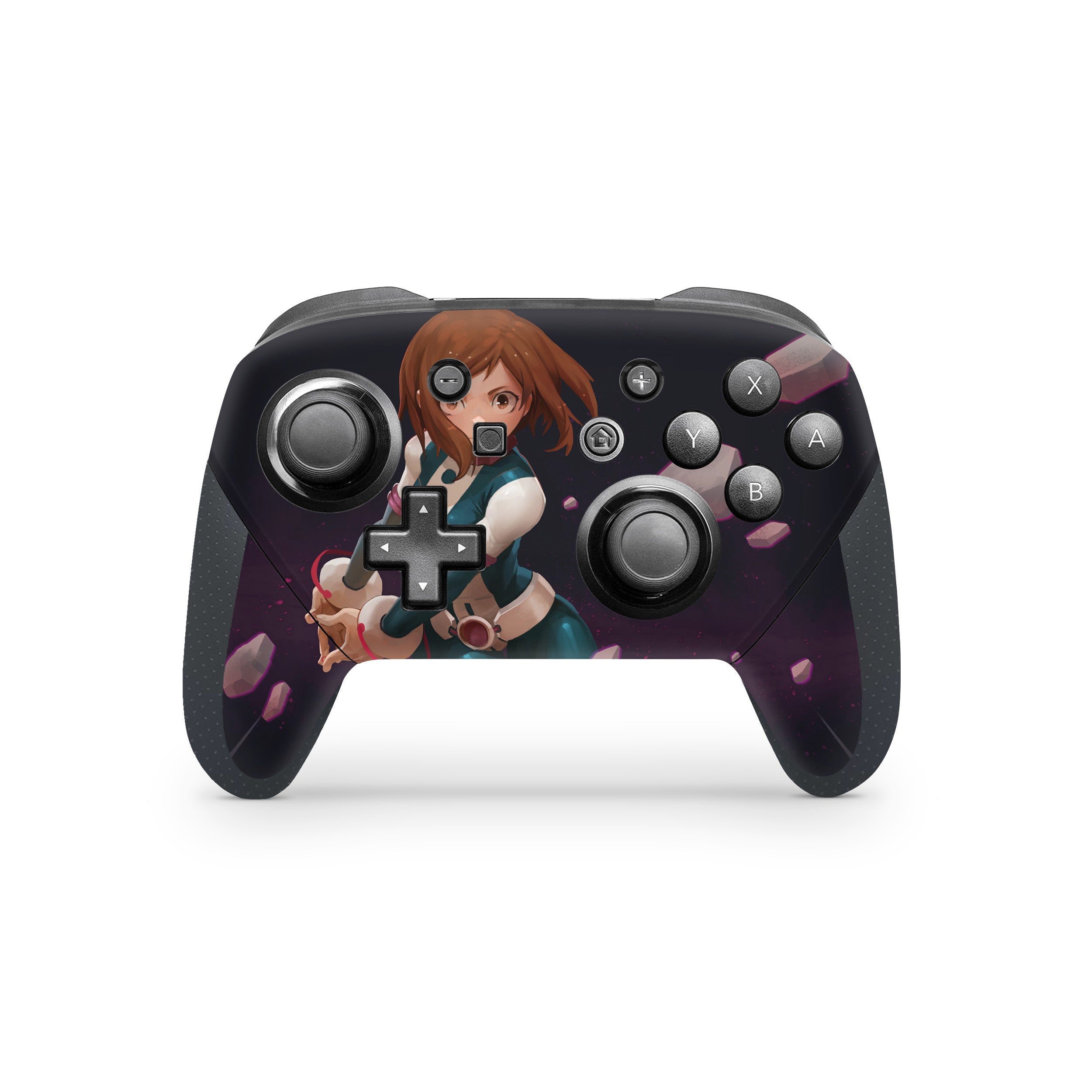 A video game skin featuring a My Hero Academia Katsuki Bakugo design for the Switch Pro Controller.