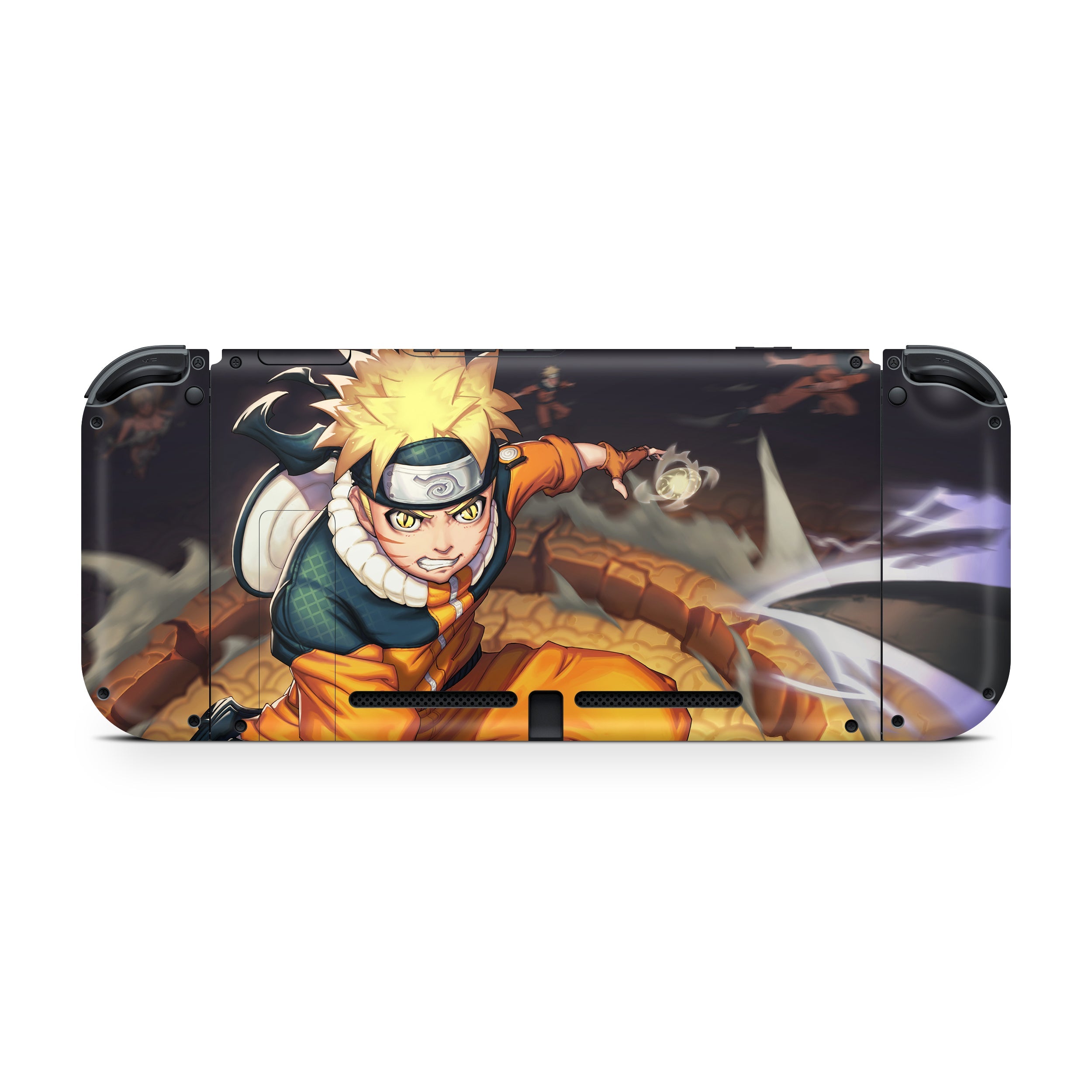 A video game skin featuring a Naruto design for the Nintendo Switch.