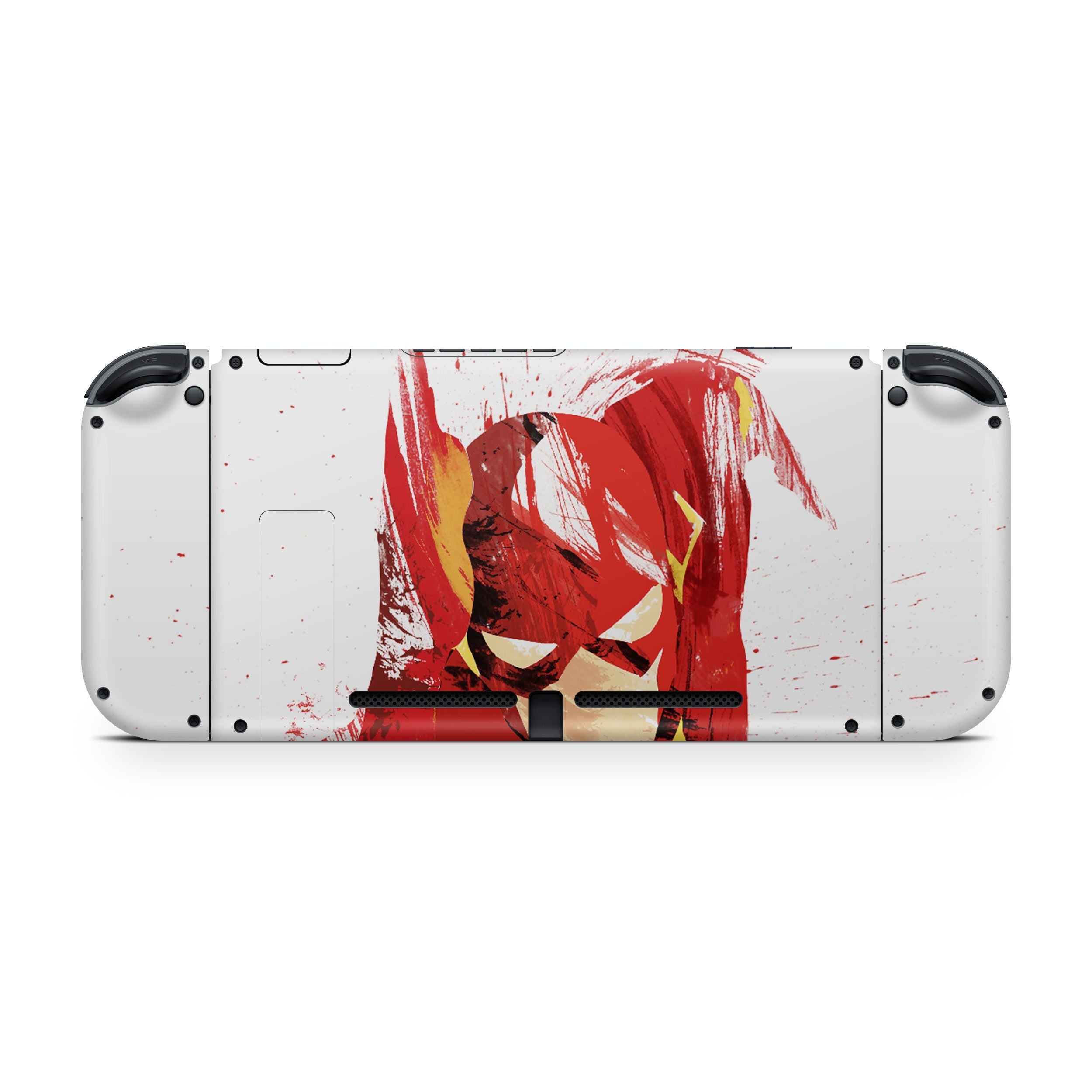 A video game skin featuring a Marvel Flash design for the Nintendo Switch.