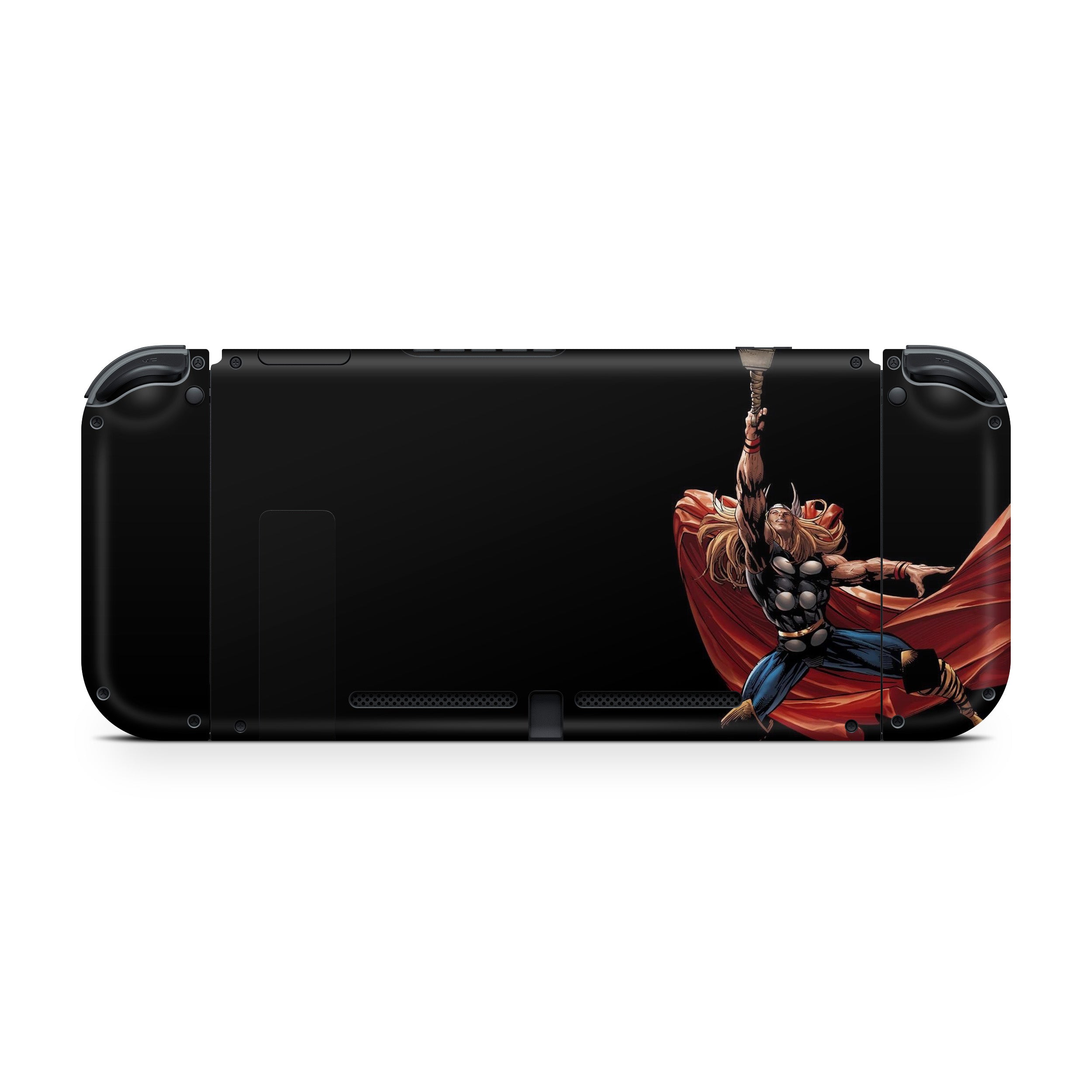 A video game skin featuring a Marvel Thor design for the Nintendo Switch.