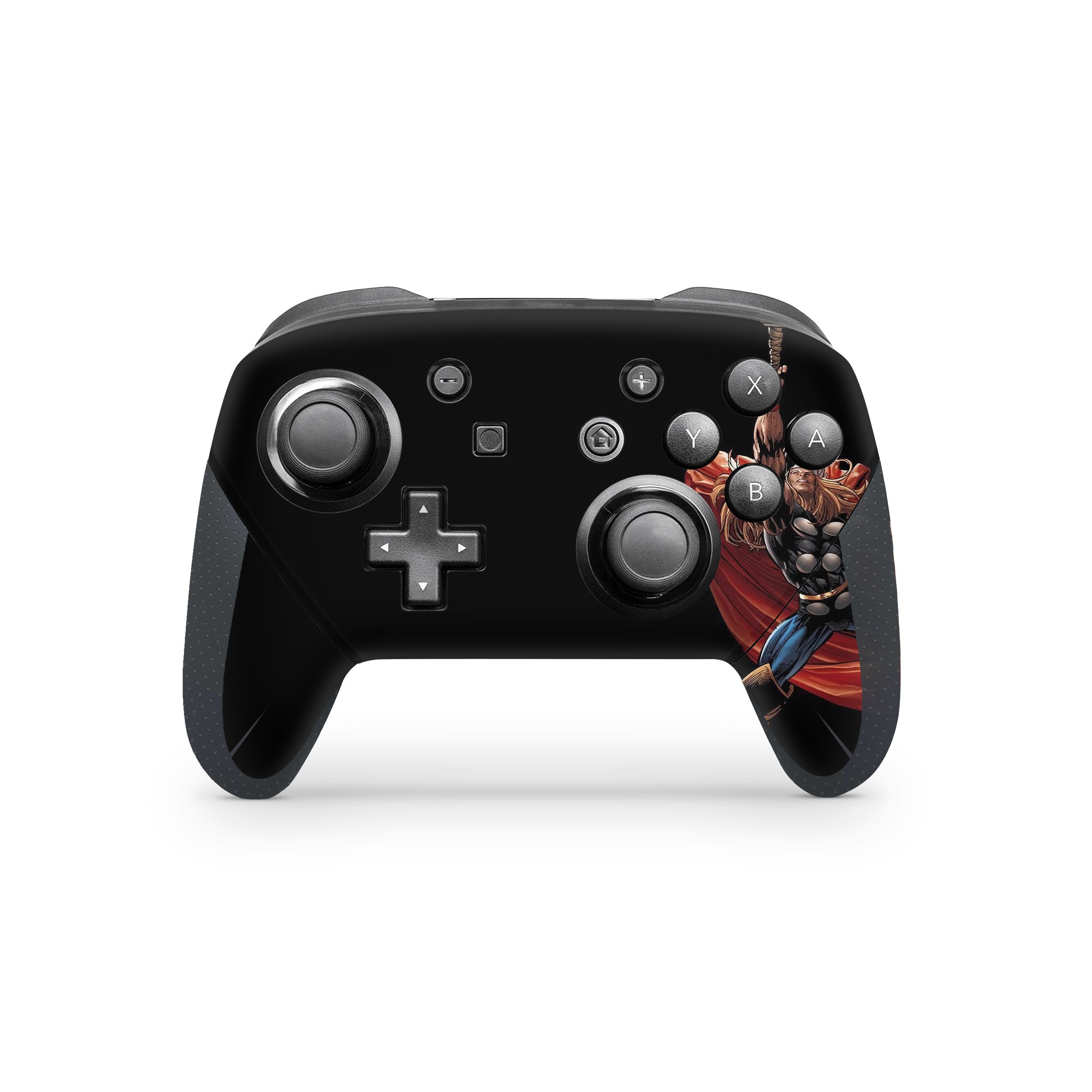 A video game skin featuring a Marvel Thor design for the Switch Pro Controller.