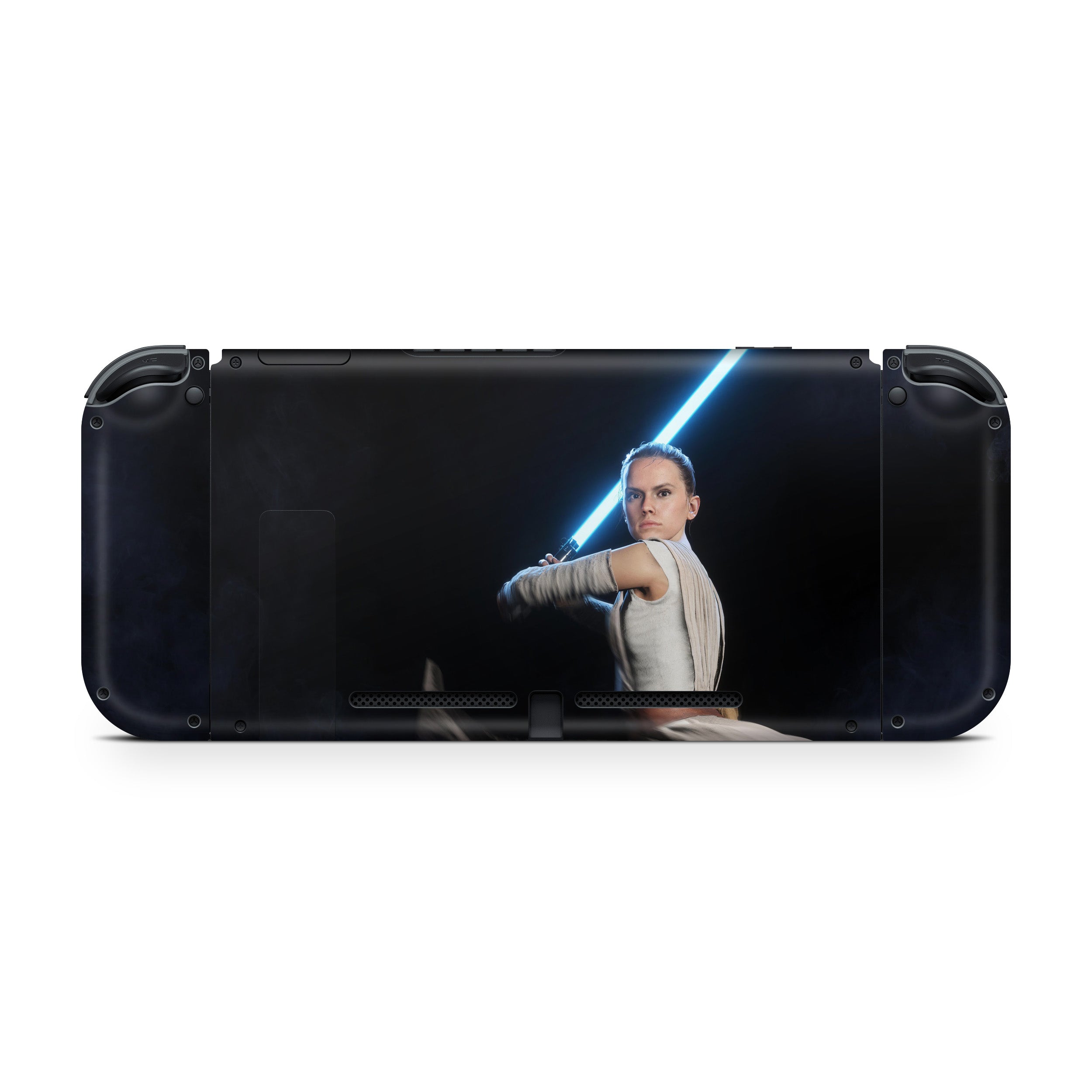 A video game skin featuring a Star Wars Rey design for the Nintendo Switch.