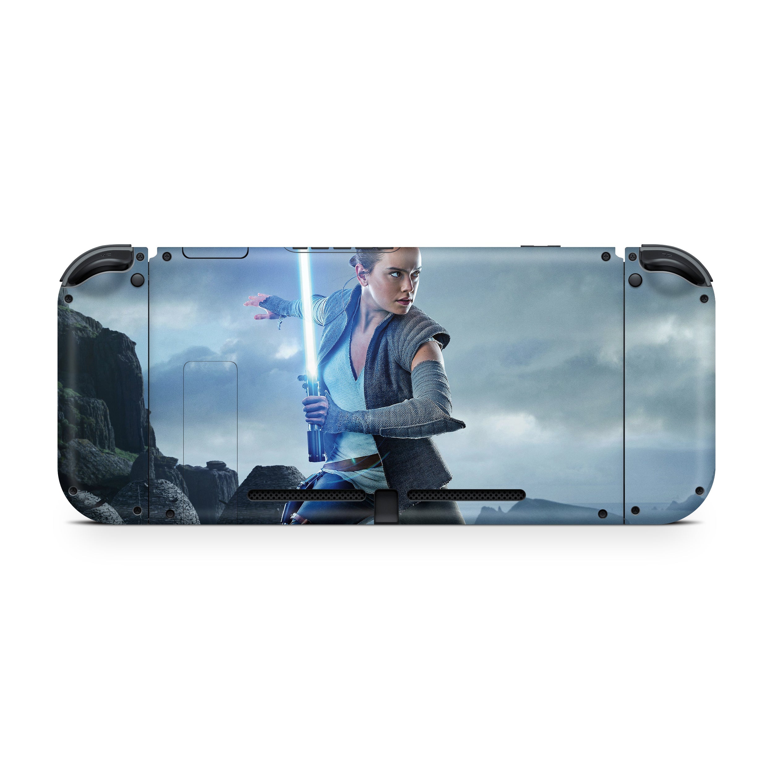 A video game skin featuring a Star Wars Rey design for the Nintendo Switch.